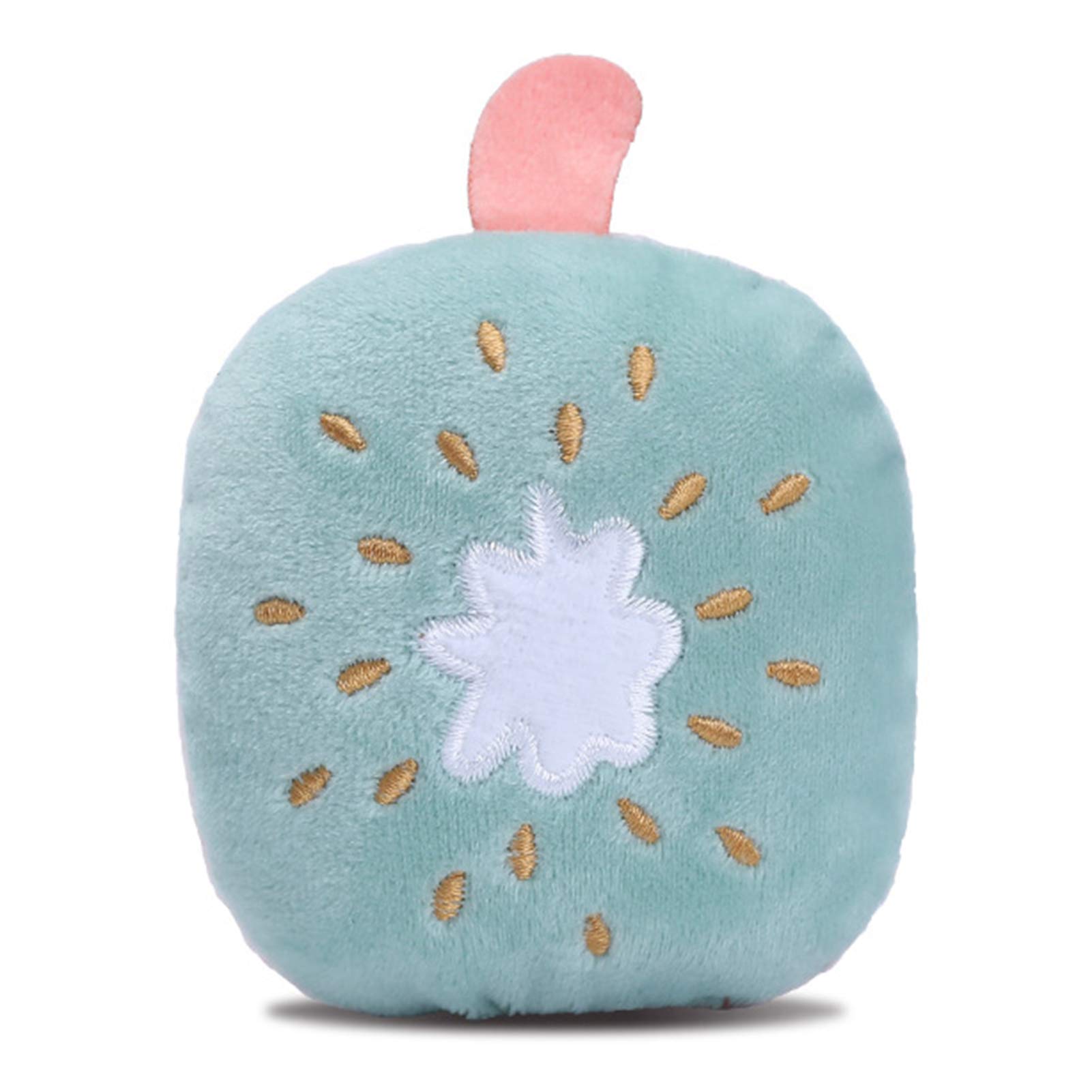 Cute Cat Plush Toy - Soft Stuffed Animal with Sound & Bite-Resistant Design for Pets, Kiwi Fruit-Shaped Dog Chew Toy for Teeth Cleaning & Puzzle Play - Perfect for Puppy Teething, Interactive Playtime, and Cuddling