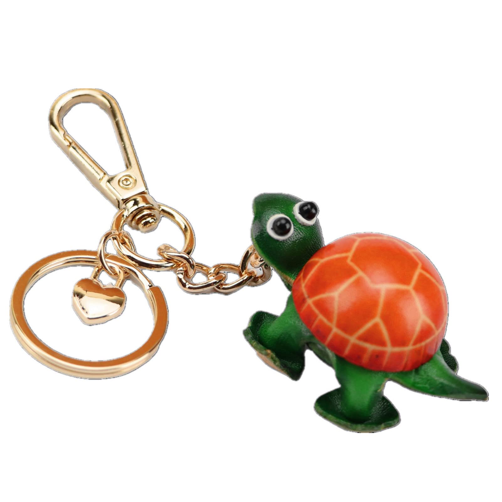 Handmade Cowhide Tortoise Keychain for Men & Women - Cute Small Gift for Backpack, Purse, or Keys - Perfect for Travel, Gifts & Everyday Use