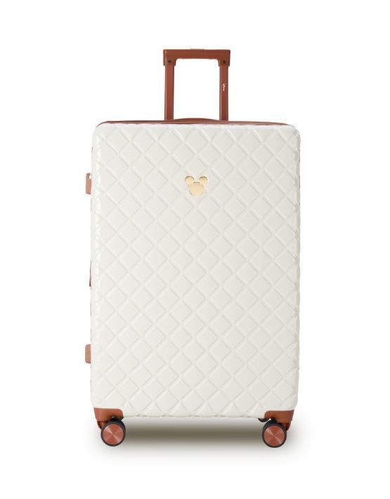 Disney Mickey Mouse DIS323 76cm Large 4-Wheel Spinner Luggage Suitcase - Ivory/Tan - Perfect for Travel, Vacations & Disney Theme Park Trips