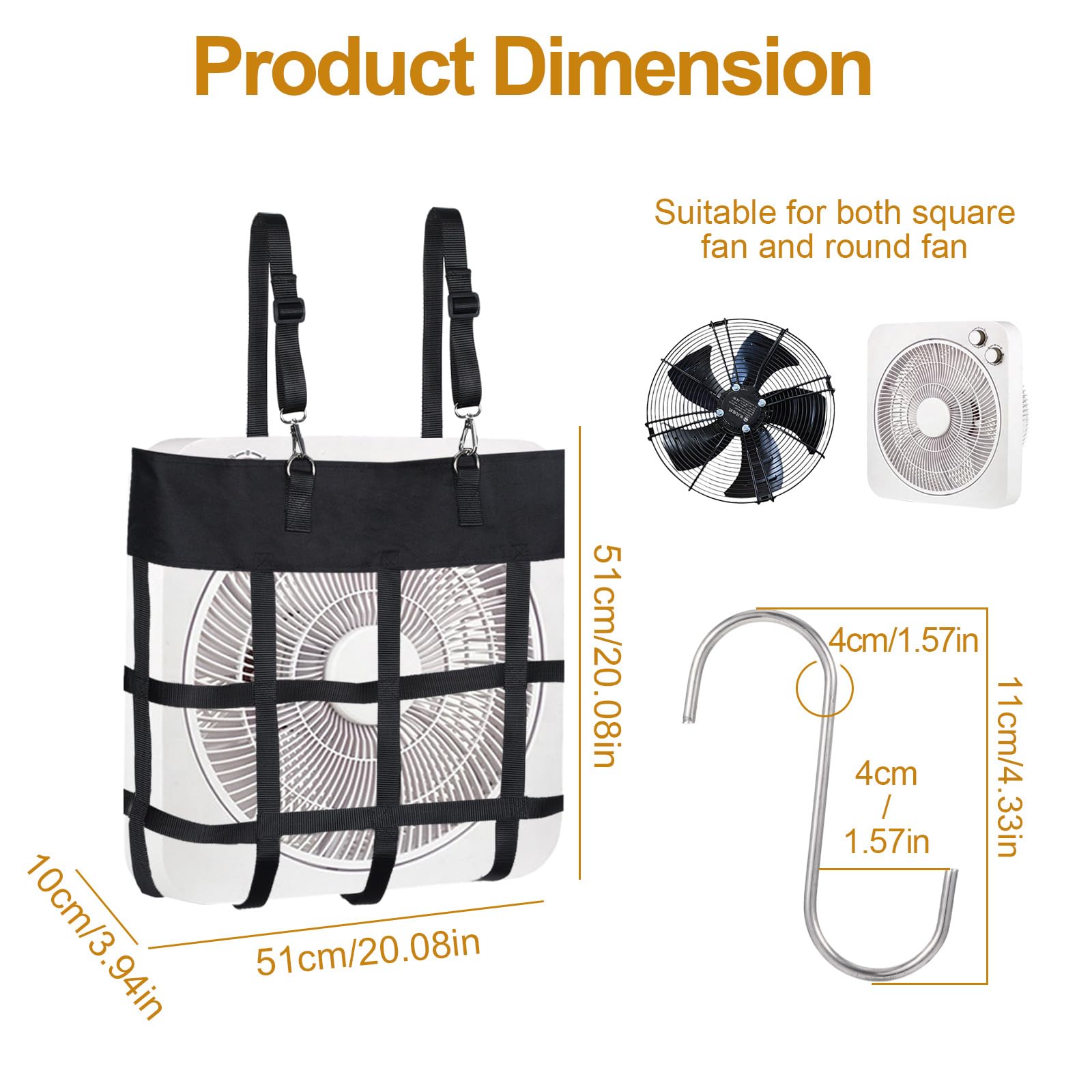 **Adjustable Black Box Fan Holder for 20