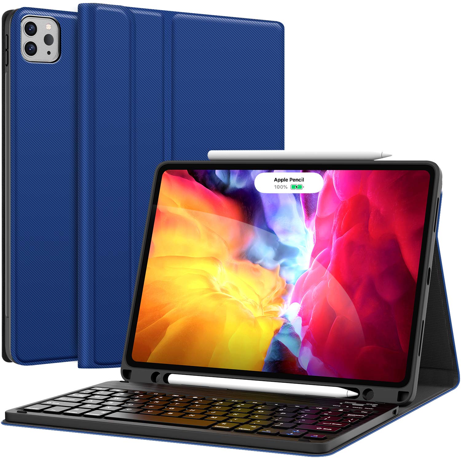 CHESONA iPad Pro 11/Air 5 Keyboard Case - Detachable with Pencil Holder for Work & Study