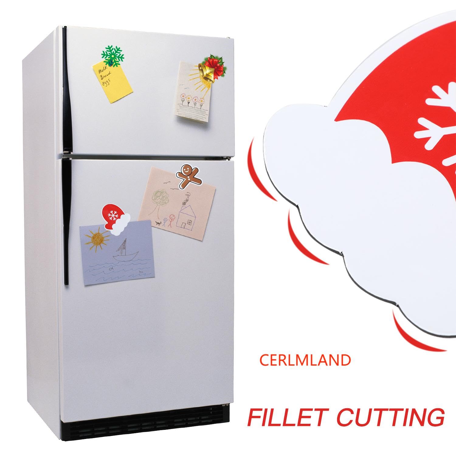 CERLMLAND Santa Claus Fridge Magnets Set - 18 Pcs Christmas Refrigerator Stickers & 8 Holiday Window Decals for Scratch-Free Decorations | Perfect for Holiday Home Decor, Office, and Gift Giving