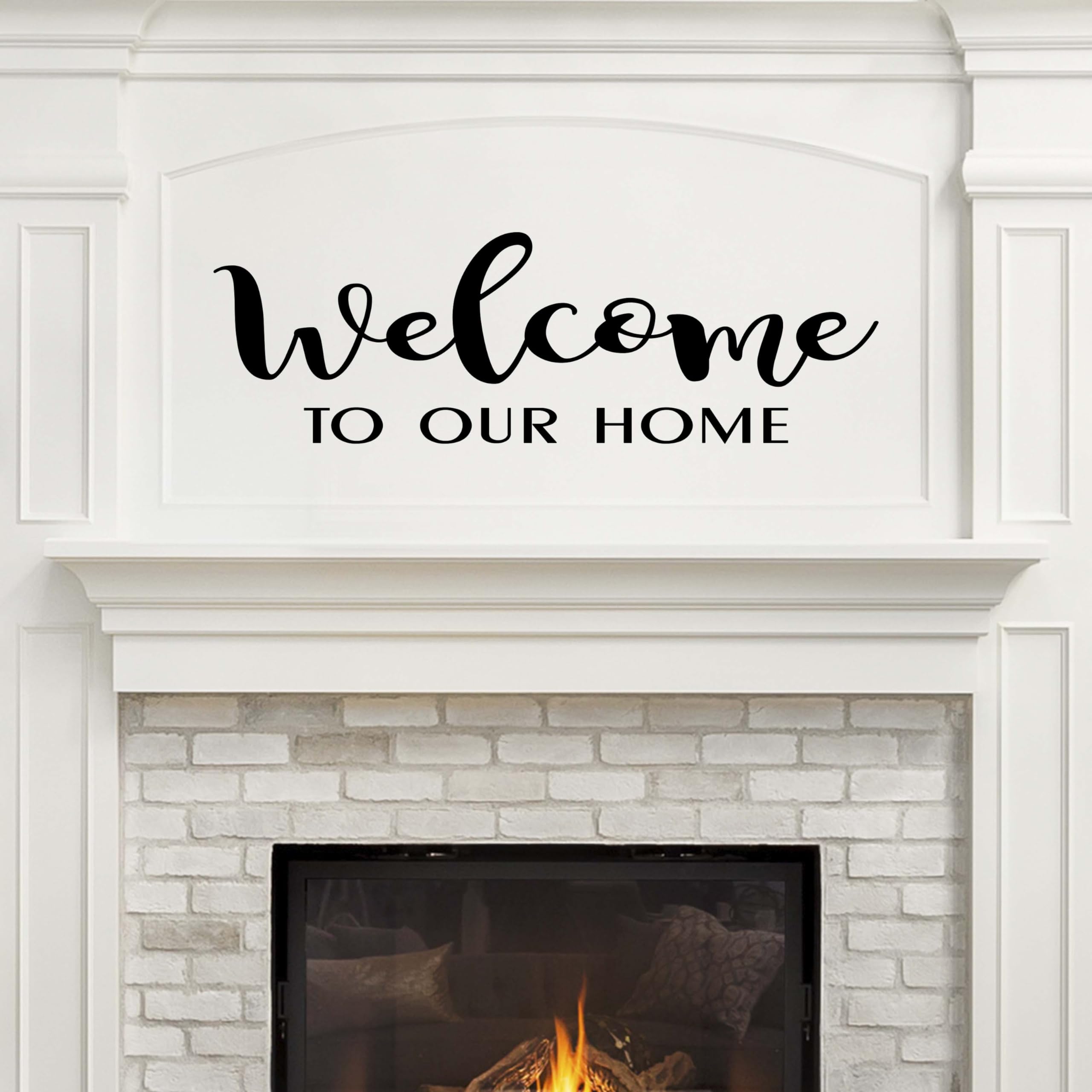 Welcome to Our Home Vinyl Wall Decal - Modern Living Room Wall Décor - Black Welcome Sign for Front Door & Entryway - Perfect for Housewarming Gifts & Home Decoration