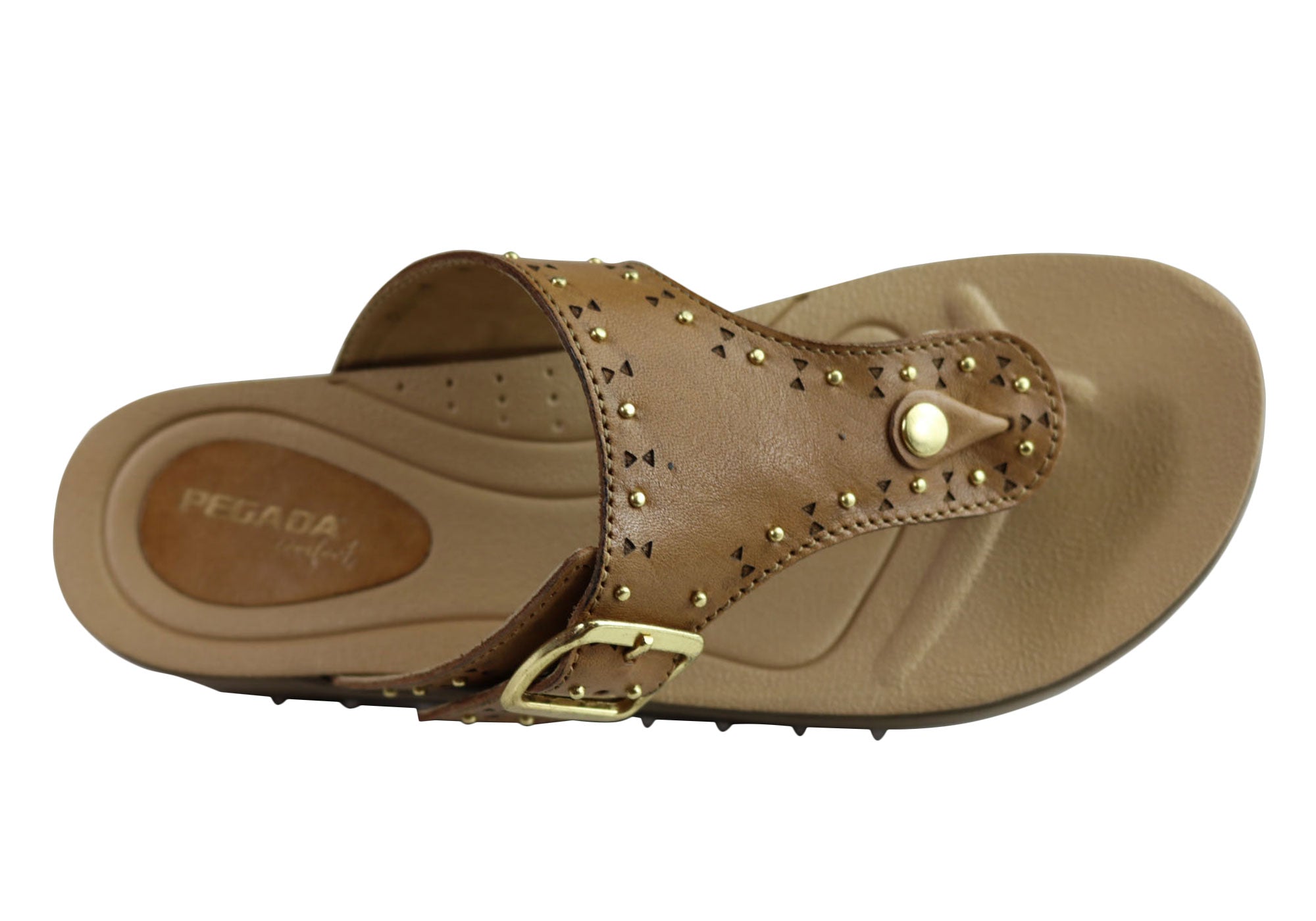Jess Women's Cushioned Leather Sandals - Comfortable Flip Flops Made in Brazil - Perfect for Beach, Vacation & Summer Outfits