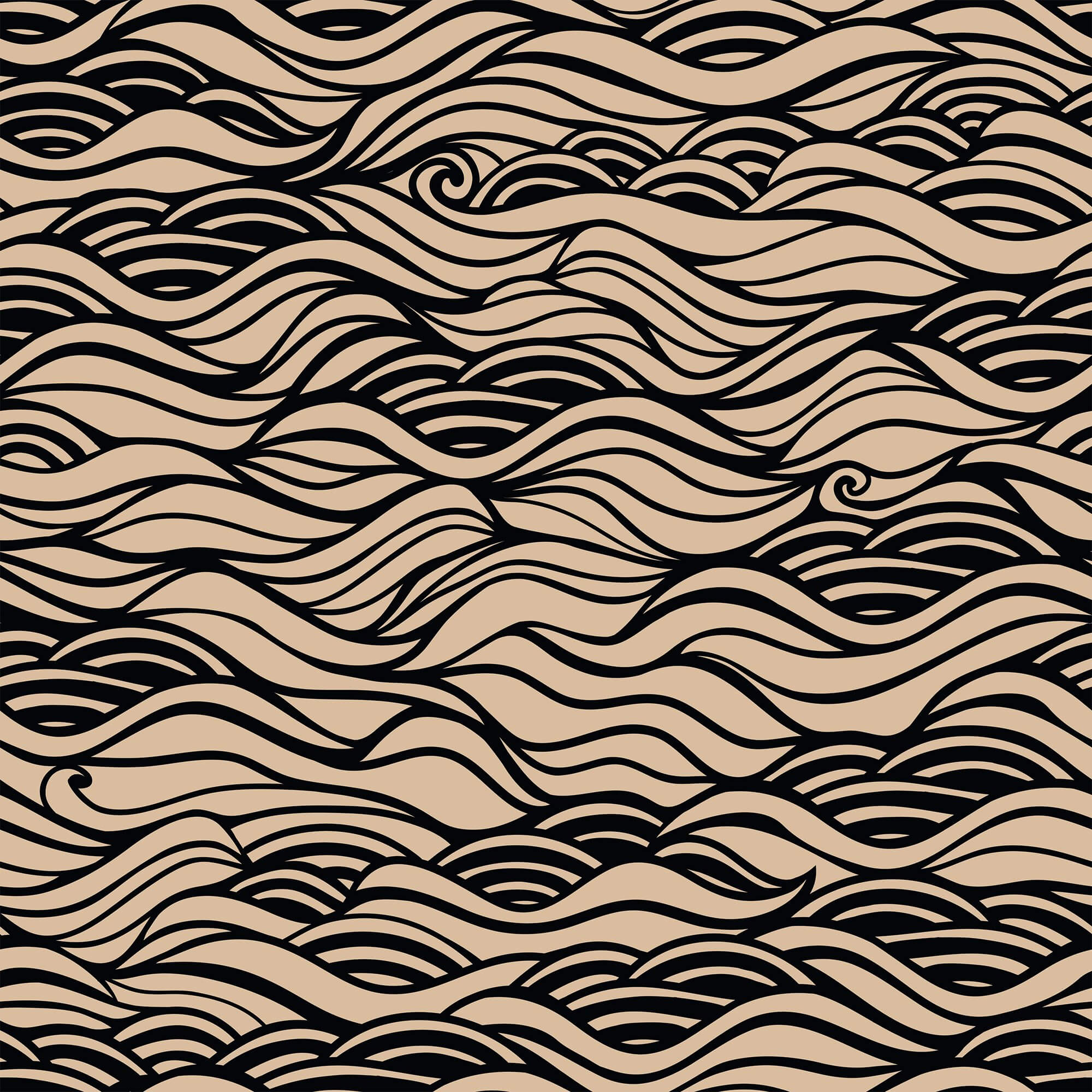 Nautical Striped Peel and Stick Removable Wallpaper - Black & Beige Lines - Perfect for Bedroom, Bathroom, and Nursery Decor