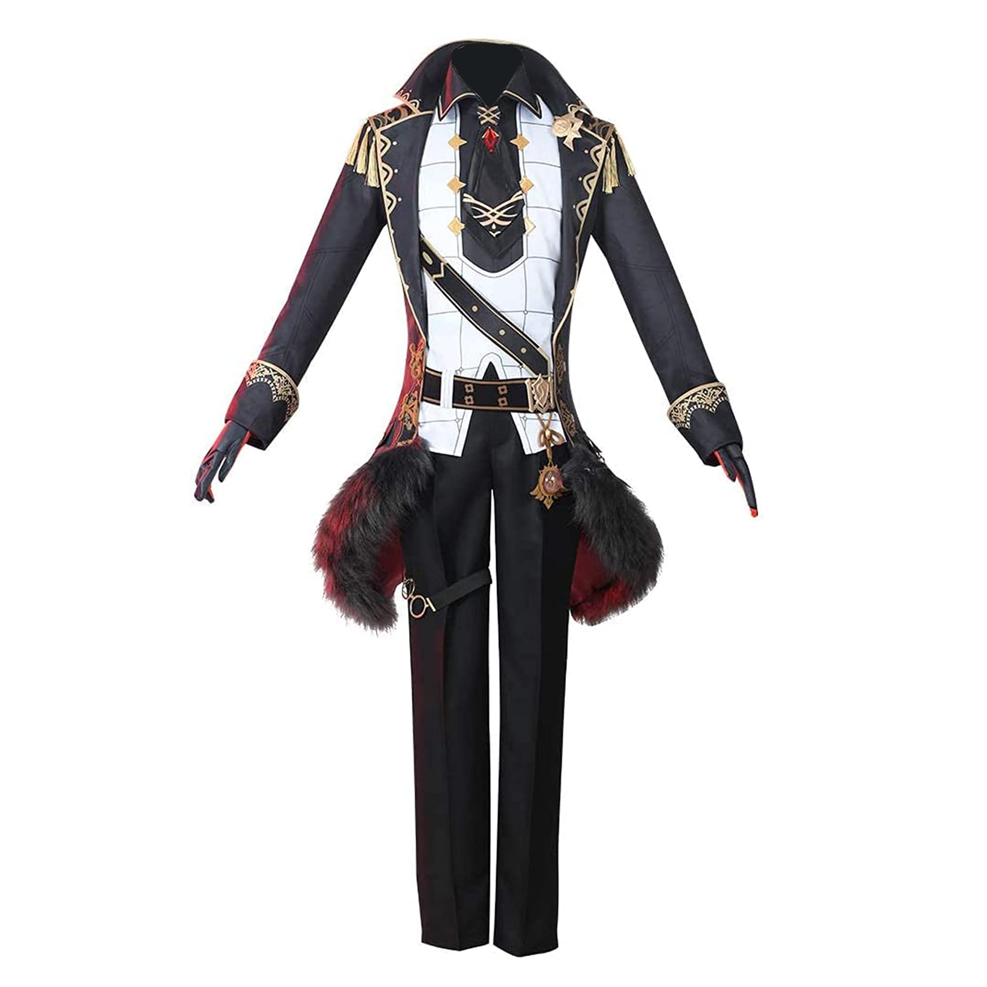 Genshin Impact Diluc Cosplay Costume - Full Outfit Set with Wig & Accessories for Halloween, Anime Conventions, and Cosplay Events