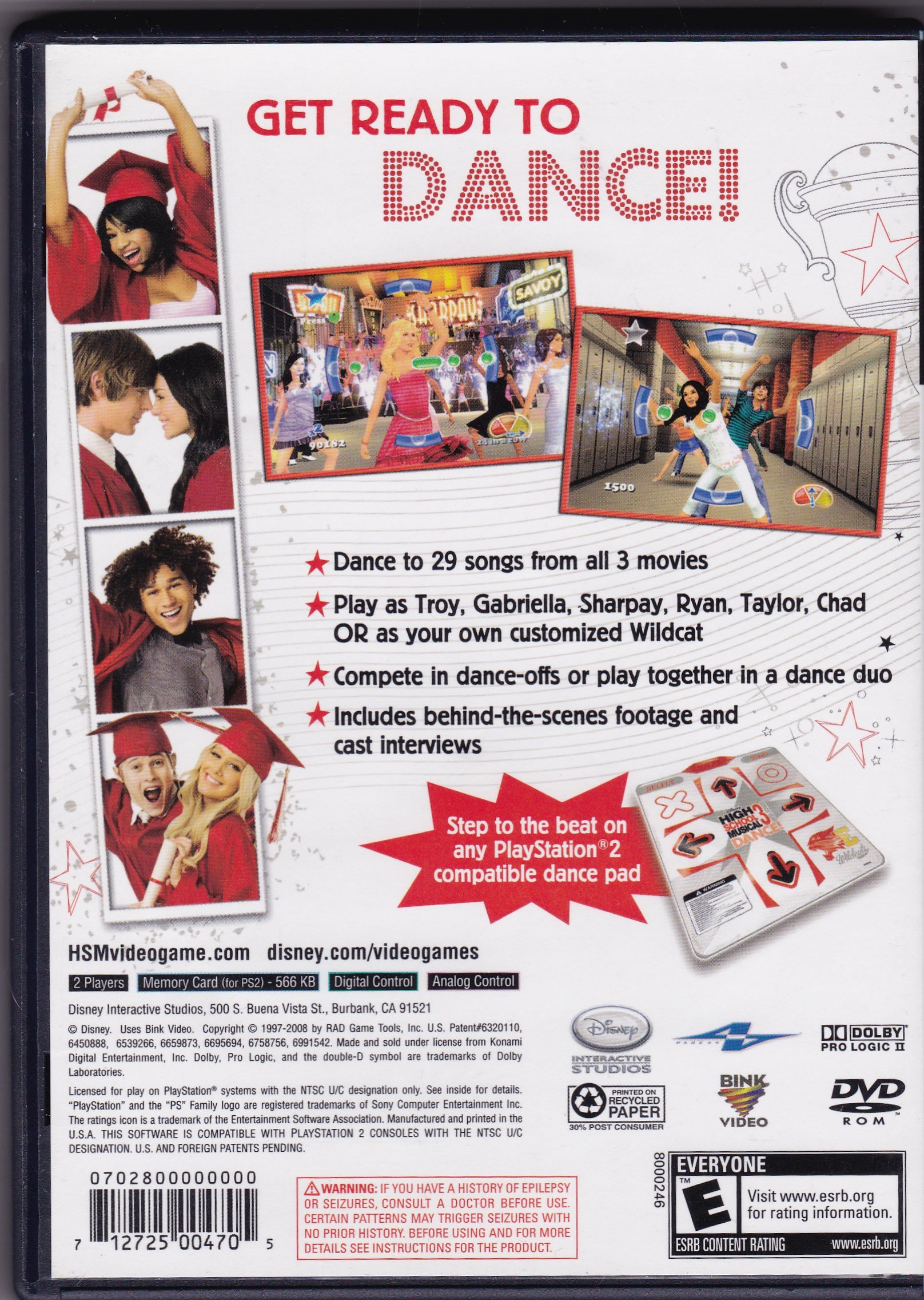 Disney High School Musical 3: Senior Year Dance! PS2 Game - Playstation 2 Video Game for Kids & Teens - Fun Dance Party Game for Family Gatherings & Sleepovers
