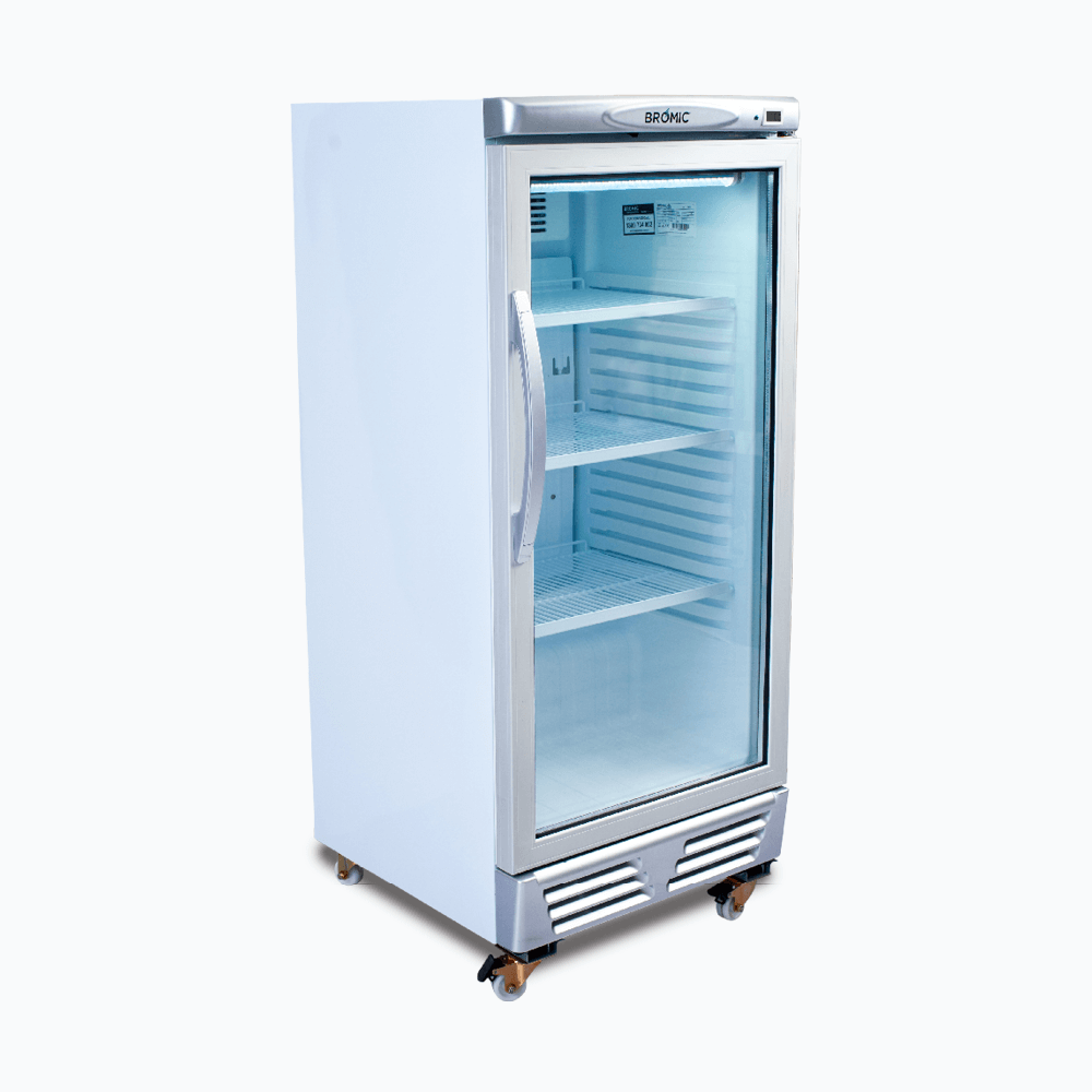 Bromic 215L Upright Display Refrigerator with Flat Glass Door - Commercial Use for Restaurants, Bars, and Retail Stores - Model GM0220