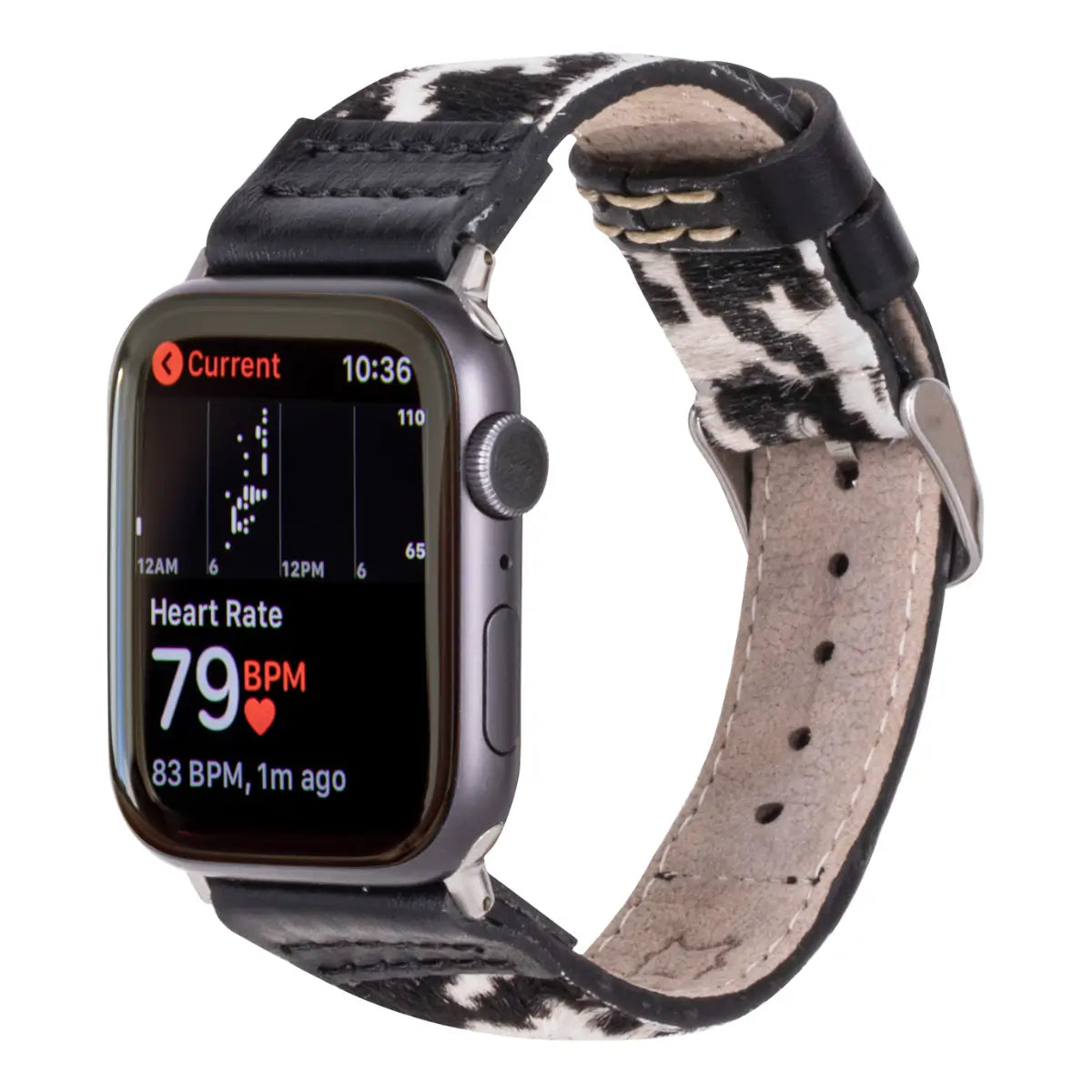 Black Leopard Print Leather Sport Band for Apple Watch - Stylish & Durable Replacement Strap for Workouts, Running & Everyday Wear