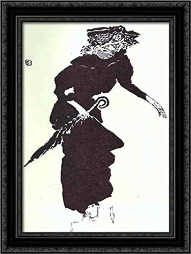 Pierre Bonnard Woman with a Parasol 18x24 Inch Black Ornate Wood Framed Canvas Art Print - Wall Decor for Living Room, Bedroom & Office