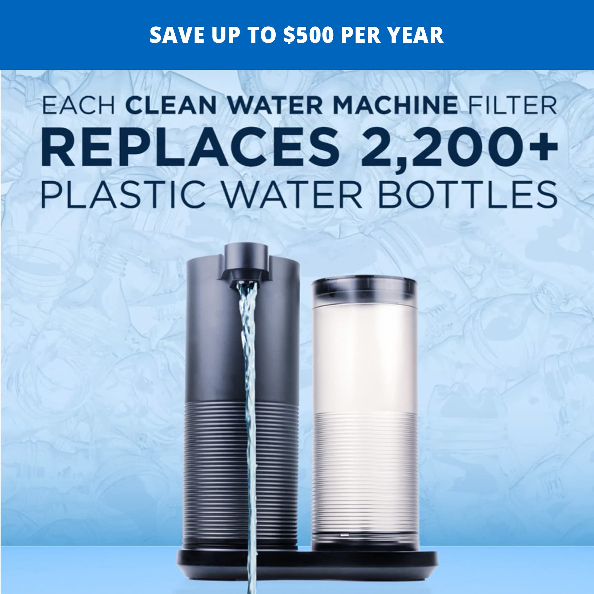 Aquasana Countertop Water Filter System - Removes 97% Chlorine & Impurities from Tap Water | Compact Kitchen Water Filtration & Dispenser | Perfect for Home, Office & RV Use | Clean Drinking Water Solution