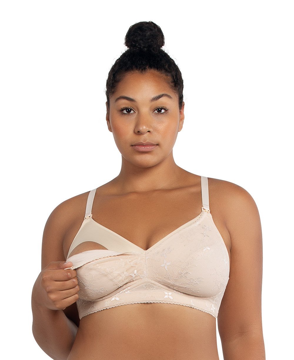 Parfait Rain Nursing Wire Free Bra - Comfortable Maternity & Nursing Bra in Porcelain for Breastfeeding Moms - Perfect for Daily Wear, Sleep & Postpartum Recovery