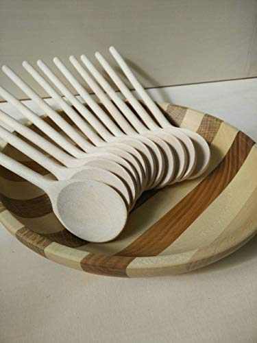 Premium 12 Inch Wooden Cooking Spoons Set of 24 - Long Handle Oval Wooden Utensils for Mixing, Stirring & Tasting - Natural Kitchen Tools for Baking, Cooking & DIY Crafts - Perfect for Home Chefs & Gift Giving