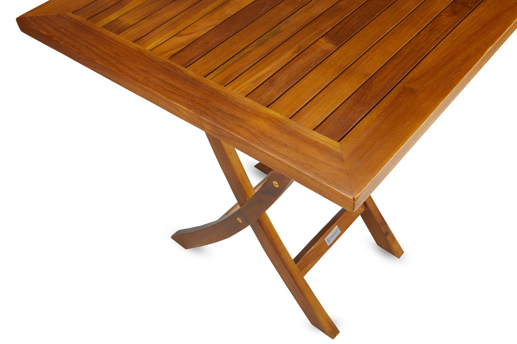Premium Teak Folding Square Table 27.5x27.5x30 Inch - Fully Assembled Outdoor Dining Table for Garden, Patio, Boat Deck, Bistro & Backyard - Weather-Resistant Wooden Furniture for Entertaining & Al Fresco Dining