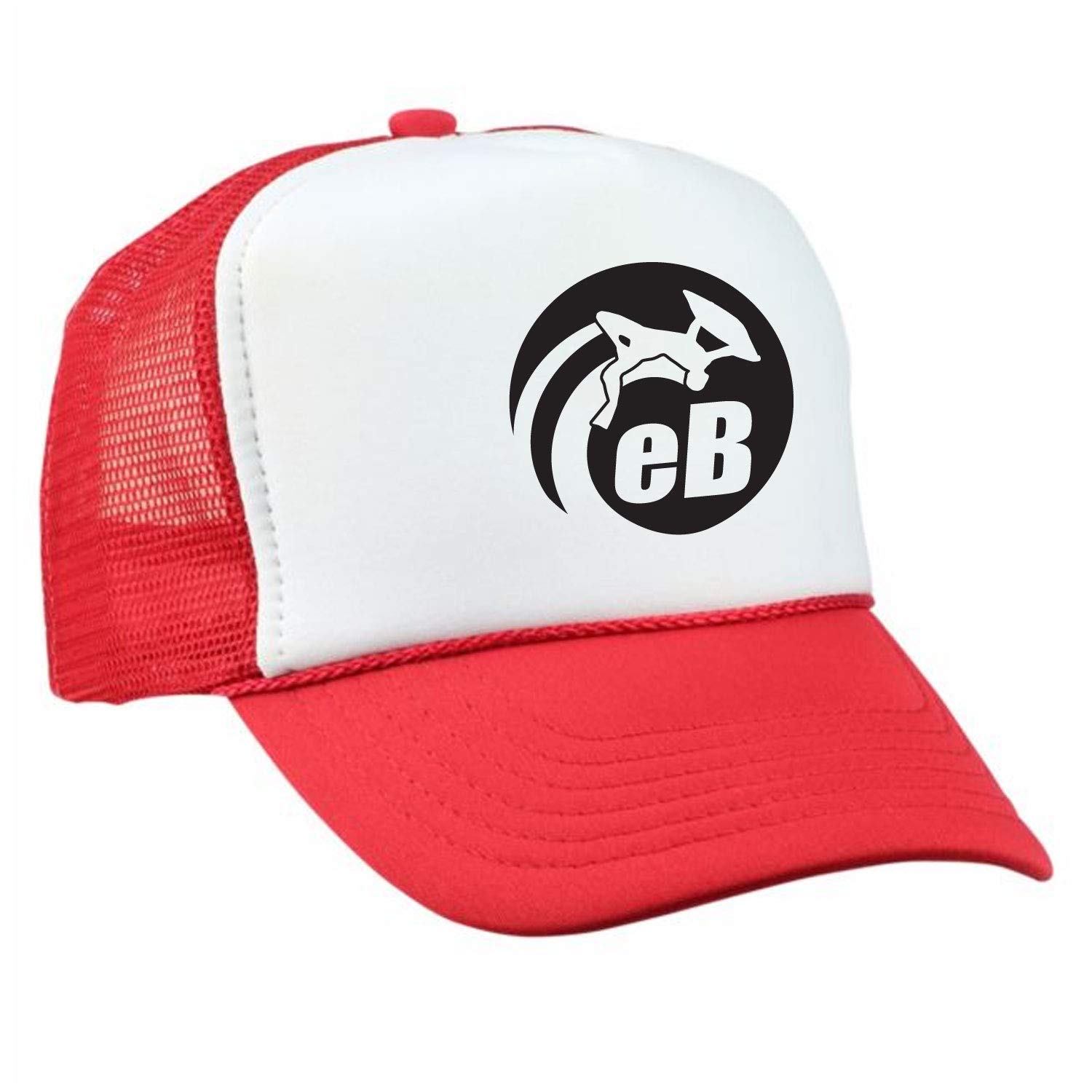 Youth Trucker Circle Hat - Red/White/Red Adjustable Snapback Cap for Boys & Girls | Perfect for Outdoor Activities, Sports, and Casual Wear