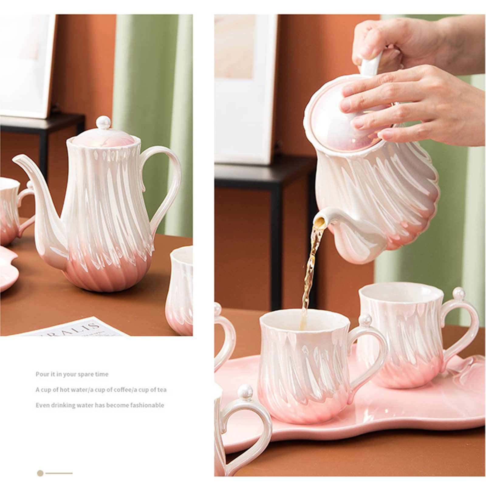 Creative Ceramic Coffee Cup & Teapot Set - Elegant Bone China Water Bottle, Seasoning Jar & Afternoon Tea Cups for Kitchen & Home Use - Perfect for Coffee Lovers, Tea Parties & Stylish Kitchen Decor