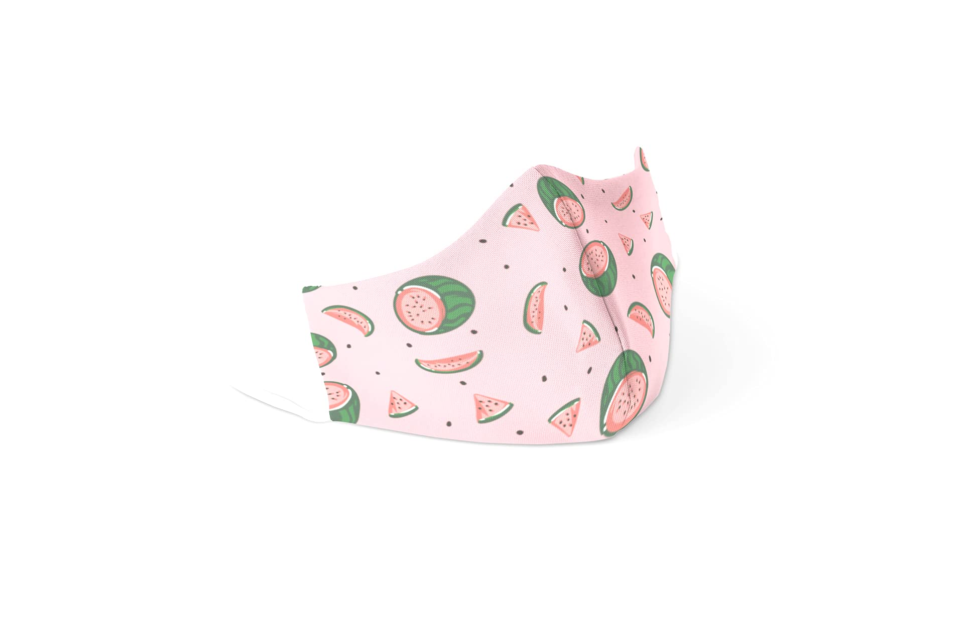 Story Sketchers Watermelon Print Cotton Face Mask - 2-Ply Soft Fabric with Adjustable Ear Loops | Reusable & Breathable for Daily Use, Travel, and Outdoor Activities