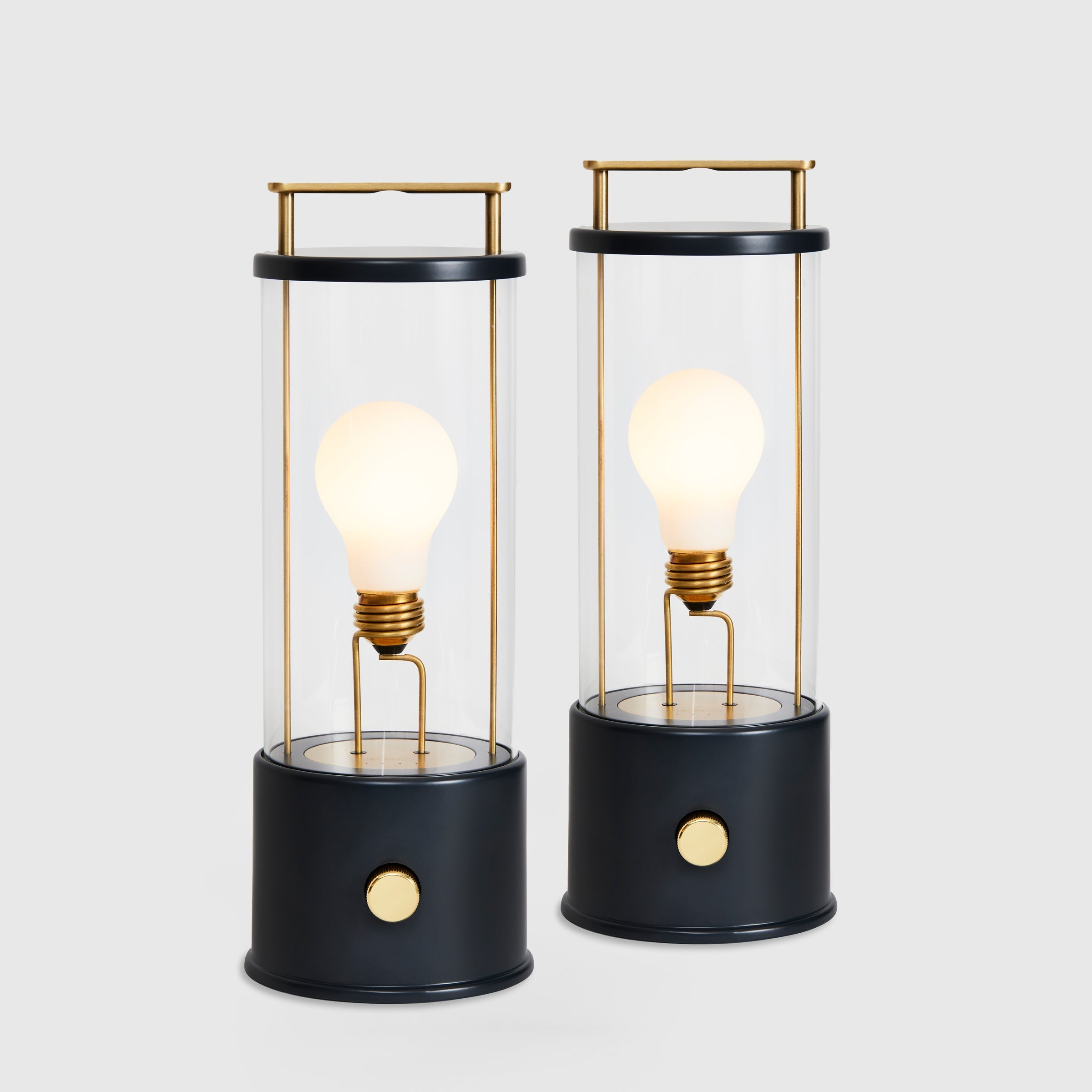 The Muse Portable Lamp in Hackles Black - Set of 2 Modern LED Night Lights for Bedroom, Desk, or Travel | Dimmable & USB Rechargeable