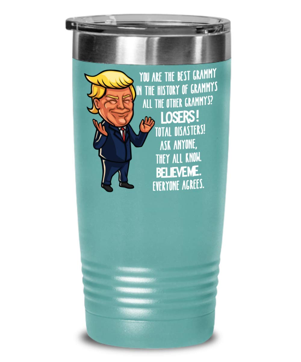 Funny Trump Tumbler Mug - Insulated Coffee Cup with Lid for MAGA Supporters | Great Conservative Gift for Women, Grandma & Trump Lovers | Perfect for Office, Home & Political Events