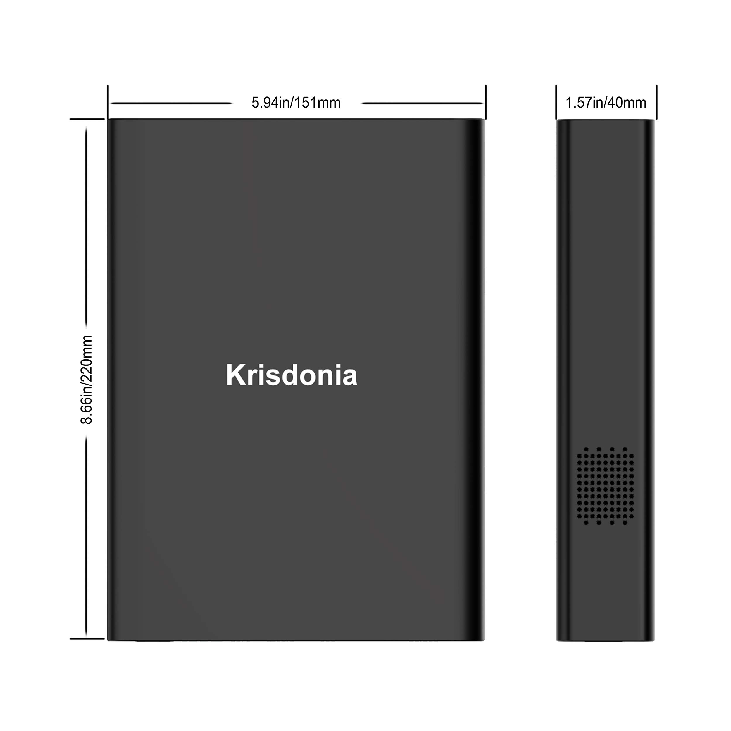 Krisdonia 60000mAh AC Power Bank with AC Outlet & QC 3.0 USB Ports - Portable Laptop Charger for MacBook, Dell, HP | Travel, Camping, Emergency Power Backup