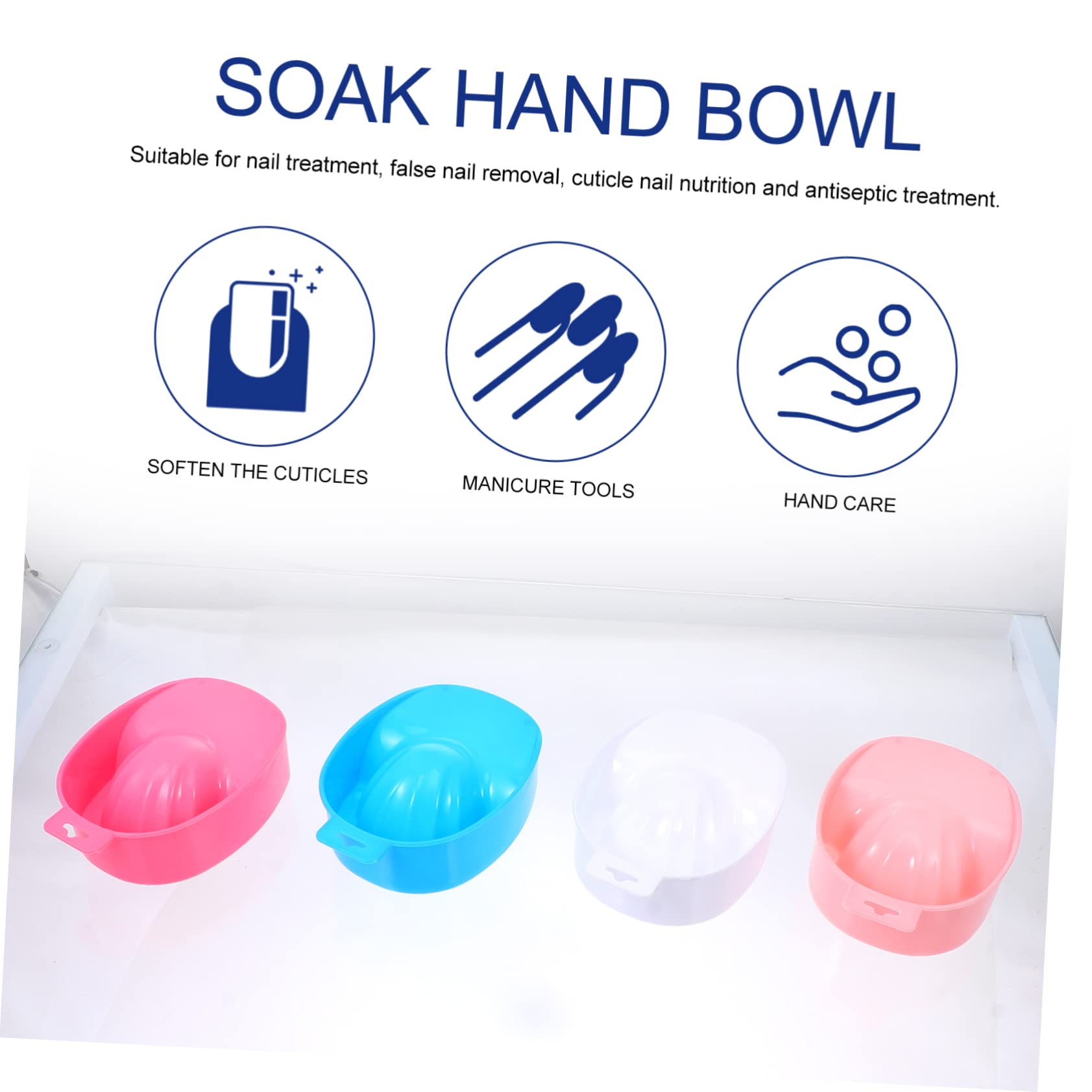 Beautifu Nail Art Soaking Bowl Set - 4 Piece Manicure Hand Bowl Kit for Polish Removal - PP Material Home DIY Nail Care Tools - Perfect for Salon, Spa & At-Home Nail Treatments