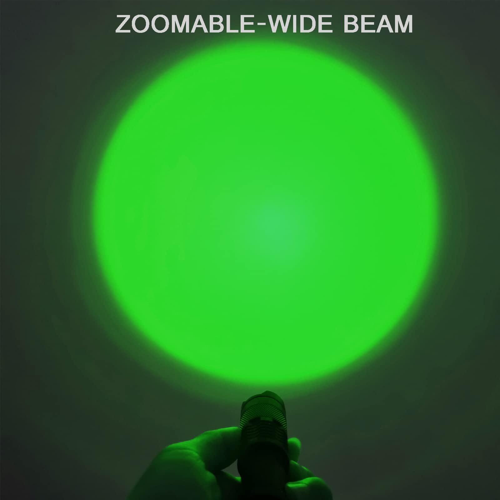 4 Pack Green LED Flashlight with Clip & Zoom - High Power Hunting, Fishing & Night Observation Light - Perfect for Outdoor Adventures, Camping & Emergency Use