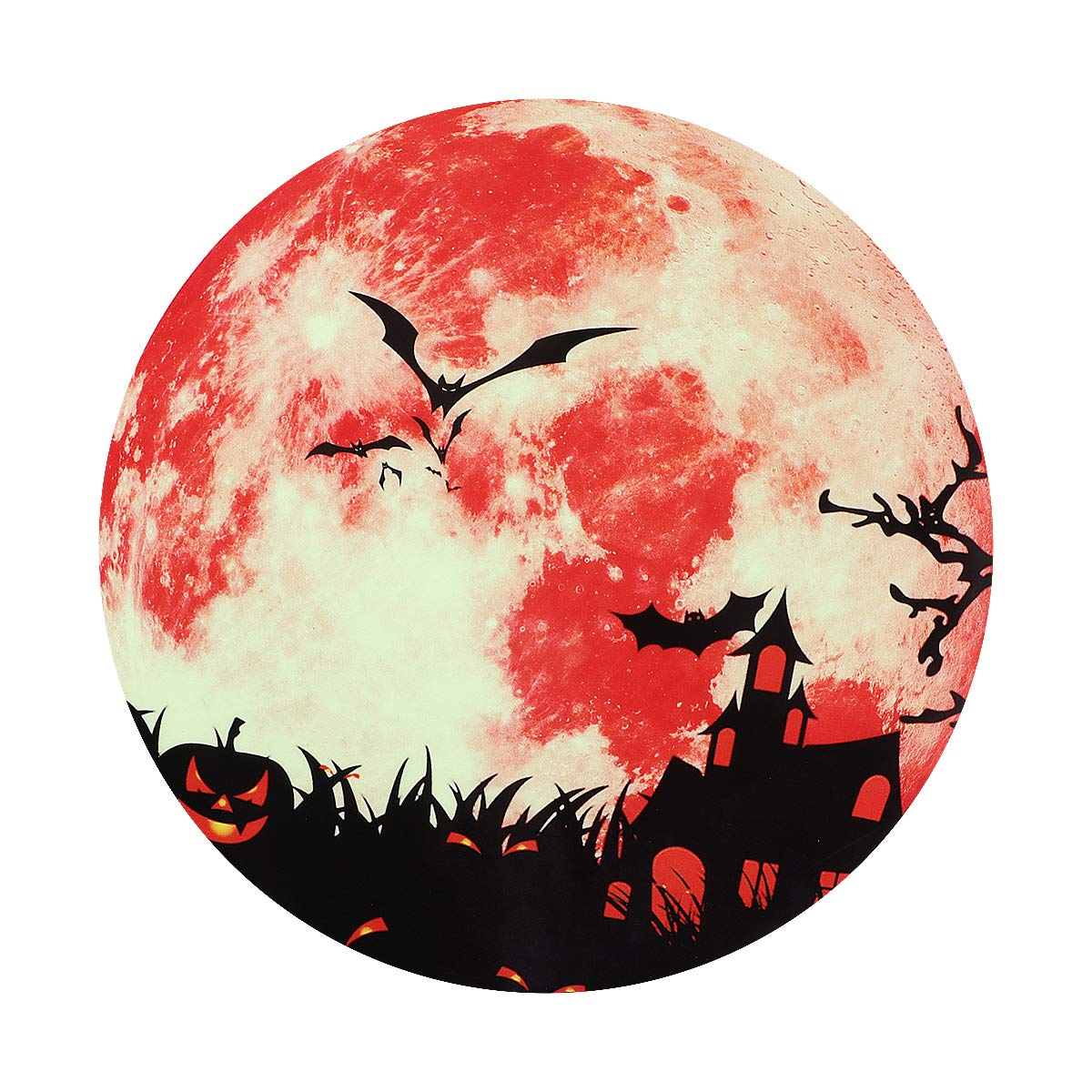 ABOOFAN Glow in the Dark Moon Wallpaper - Waterproof Self-Adhesive Wall Decal for Bedroom, Living Room - Red Lunar Themed Home Decor for Halloween, Christmas & Party Decorations