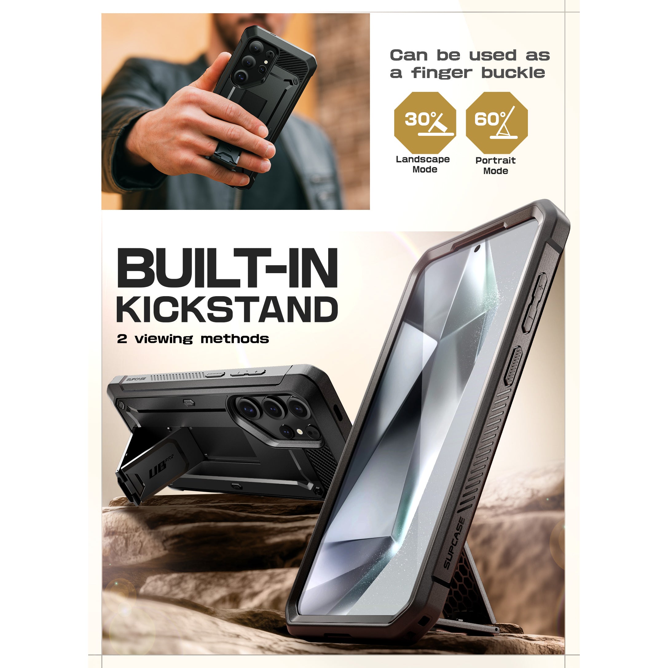 Samsung Galaxy S25 Ultra Unicorn Beetle PRO Heavy Duty Rugged Case - Shockproof & Drop Protection - Matte Black Finish - Perfect for Outdoor Adventures & Extreme Sports