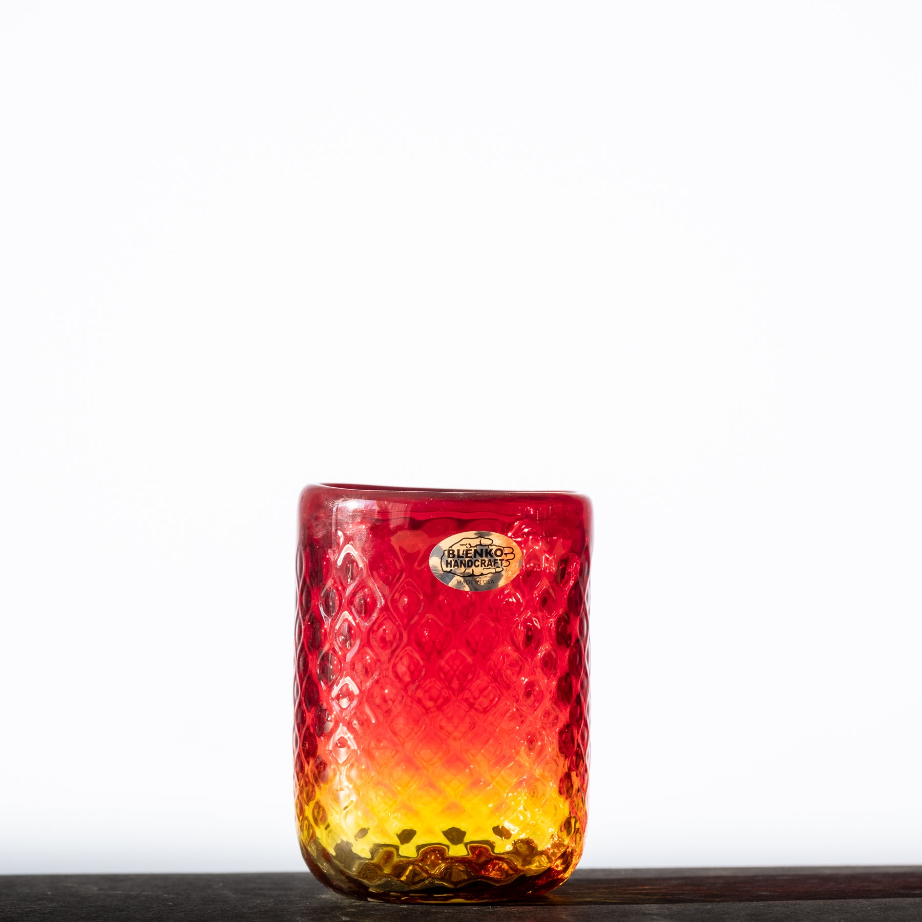 2511D Diamond Optic Drinkware Set - 12-Piece Orange Glass Cups & Tumblers for Cocktails, Juice, Iced Tea - Elegant Barware for Home, Parties & Restaurants