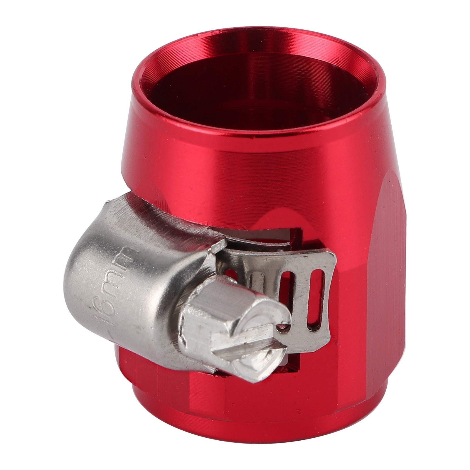 **Aramox AN6 Aluminum Alloy Hose Finisher Clamp - Fuel, Oil, Diesel, Gas, Air & Water Hose Pipe Connector (Red) - Perfect for Automotive, Marine & Industrial Applications**