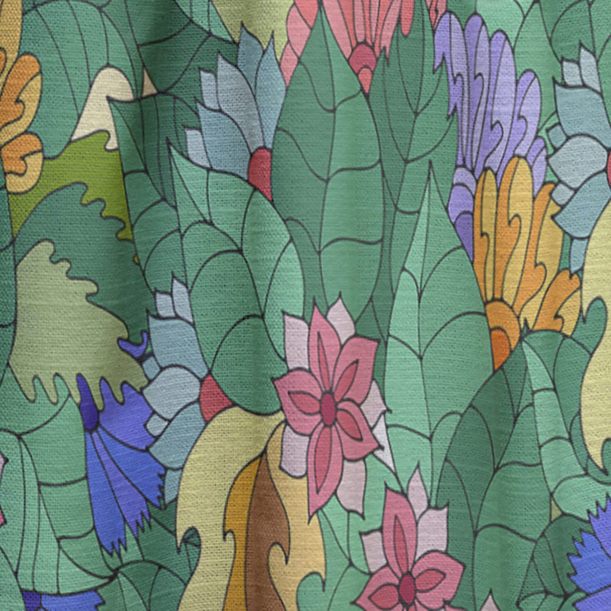 DesignQ Thermal Insulated Curtains - Abstract Floral & Leaf Pattern Blackout Drapes for Bedroom & Living Room (52x108 Inches, Single Panel) - Perfect for Home Decor, Privacy & Energy Efficiency