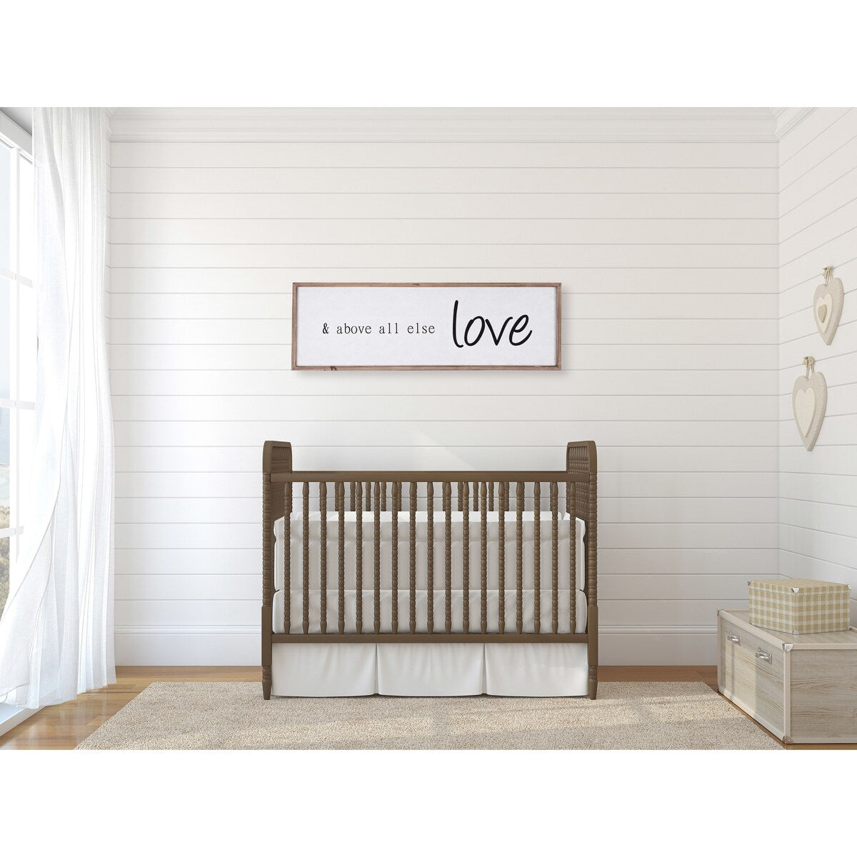 & Above All Else Love Wood Framed Wall Art - Rustic Home Decor for Living Room, Bedroom & Office - Perfect for Farmhouse, Boho & Modern Interior Design