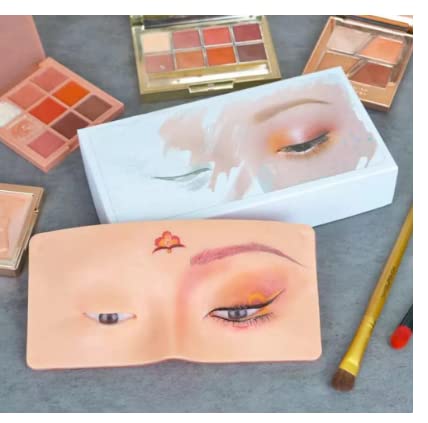 Professional Silicone Makeup Practice Face Board - Realistic Skin Texture for Beginner Makeup Artists - Perfect for Eyeshadow, Foundation & Contouring Practice - Ideal for Beauty School, Home Training & Professional Makeup Kits (1-Piece, Skin Tone)