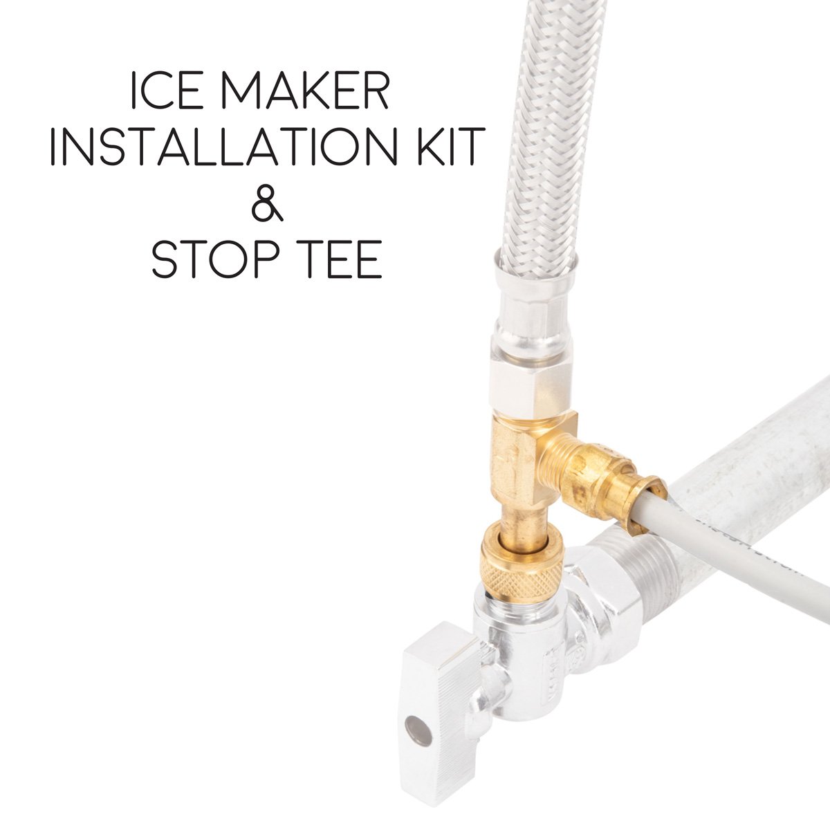 25ft PEX Tubing Ice Maker Installation Kit with Stop Tee & 1/4