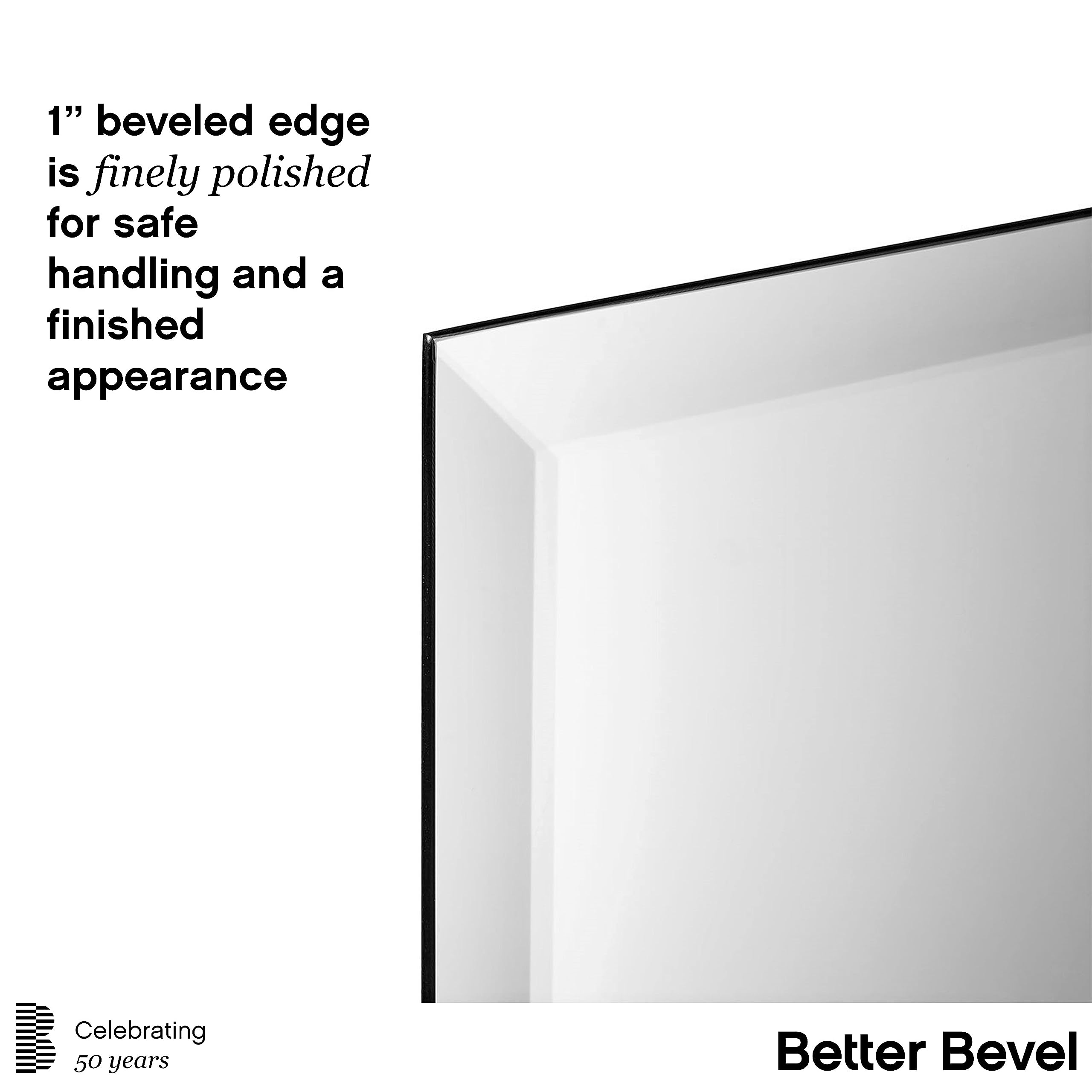 Better Bevel Frameless Square Mirror - 24