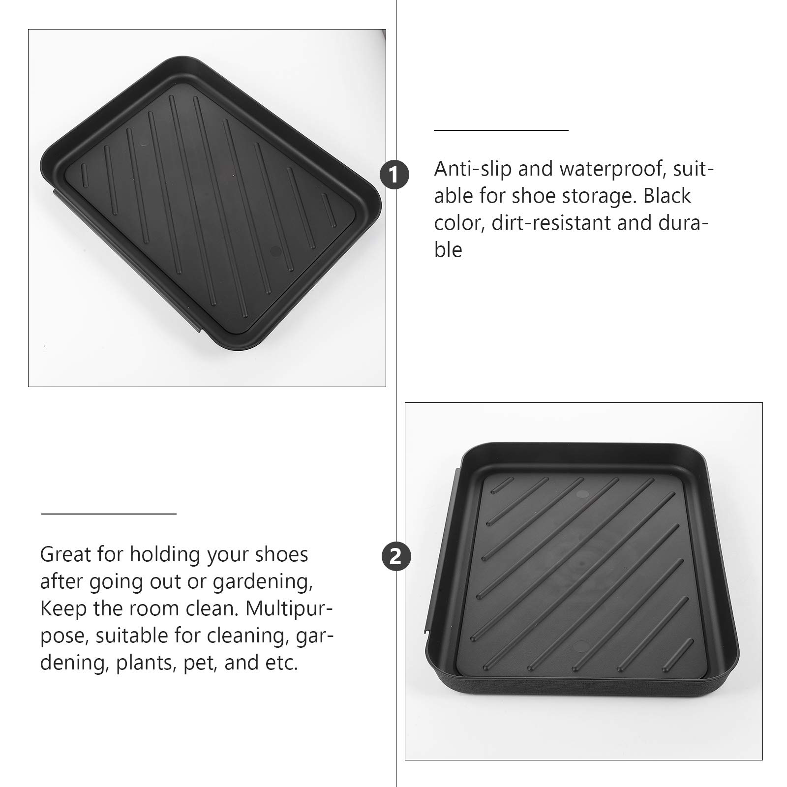 Waterproof Boot Tray for Entryway - Indoor/Outdoor Shoe & Pet Mat (15.7x11.79