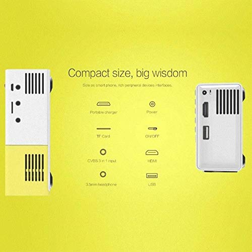 XIAOYUE Mini LED Portable Projector - 1080P HD, Built-in Battery & Speaker, Home Theater & Outdoor Movie Night (Black, Yellow) - Perfect for Bedroom, Camping, Backyard Entertainment