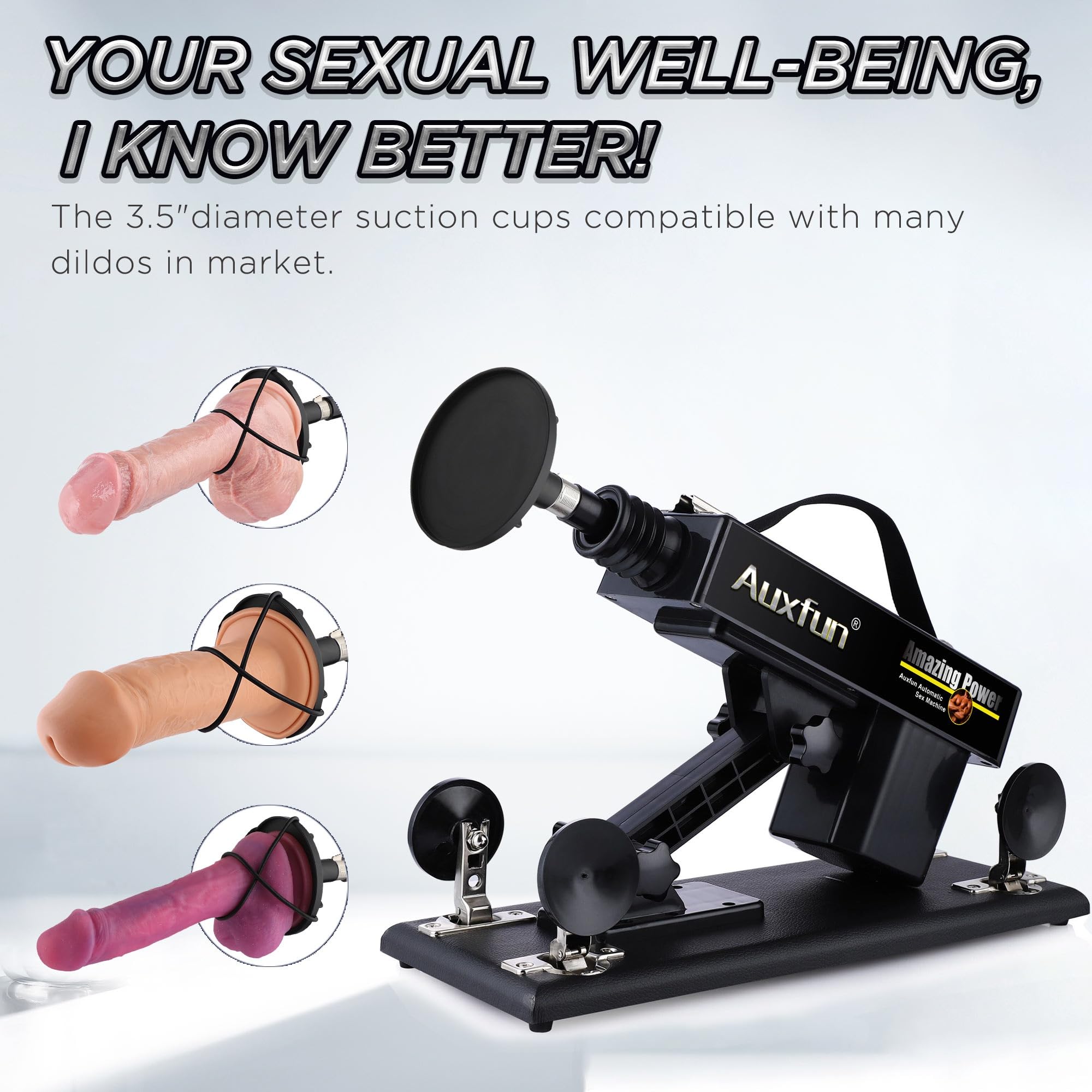 AUXFUN Automatic Thrusting Sex Machine with Bluetooth App Control - 6 Attachments for Women, Remote Control Adult Toy for Couples & Solo Play - Perfect for Bedroom Fun & BDSM Exploration