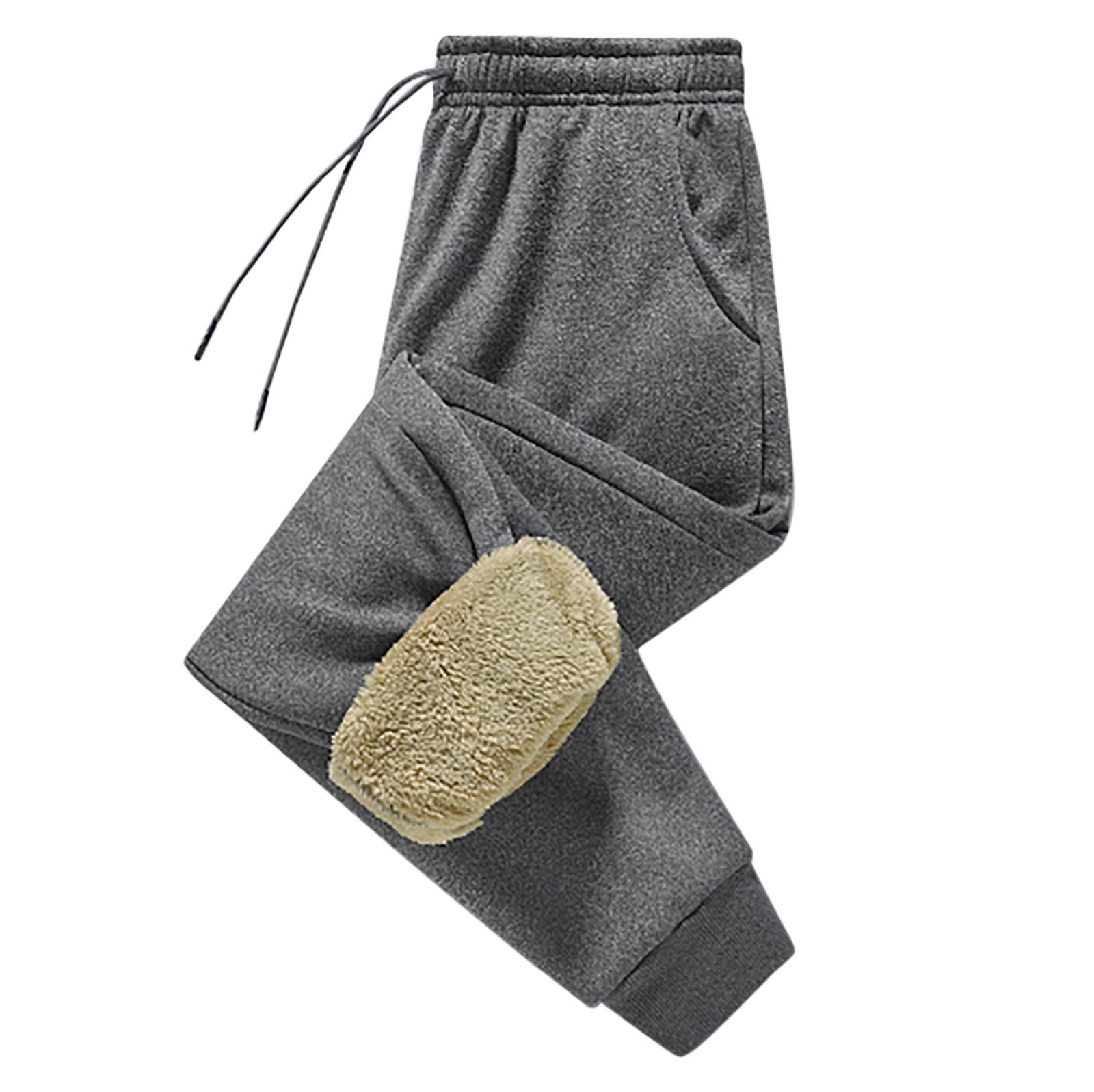 Men's Thermal Fleece Yoga Pants with Pockets - Thickened Fleece Lined Casual Sports Trousers for Winter Workouts & Lounge Wear