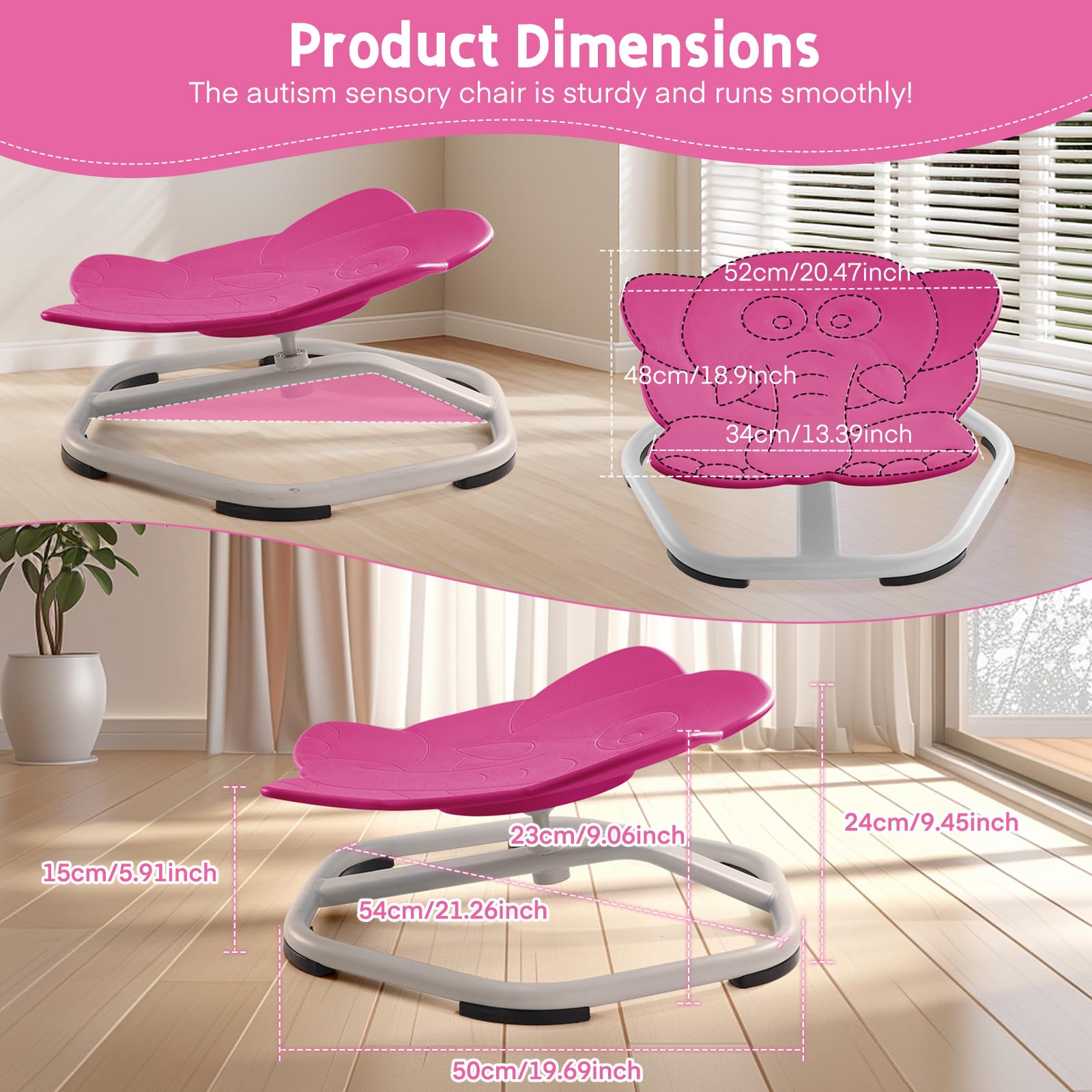 Sensory Spinning Chair for Kids with Autism & ADHD - Swivel Chair for Concentration Training, Sit and Spin Toy for Sensory Needs - Perfect for Home, Classroom & Therapy Use