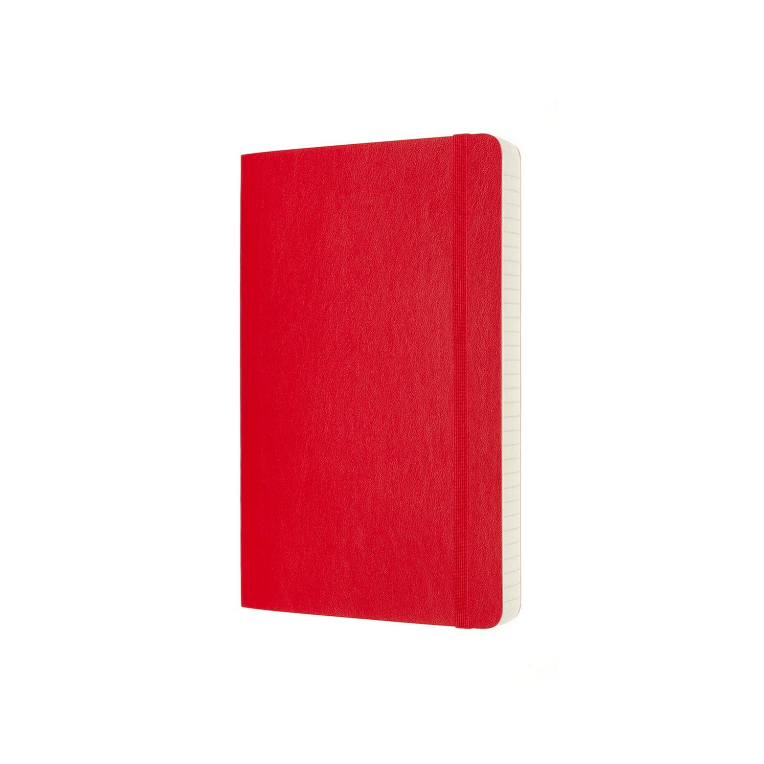 Classic Large Soft Cover Expanded Notebook - Ruled Pages, Scarlet Red - Perfect for School, Office & Journaling