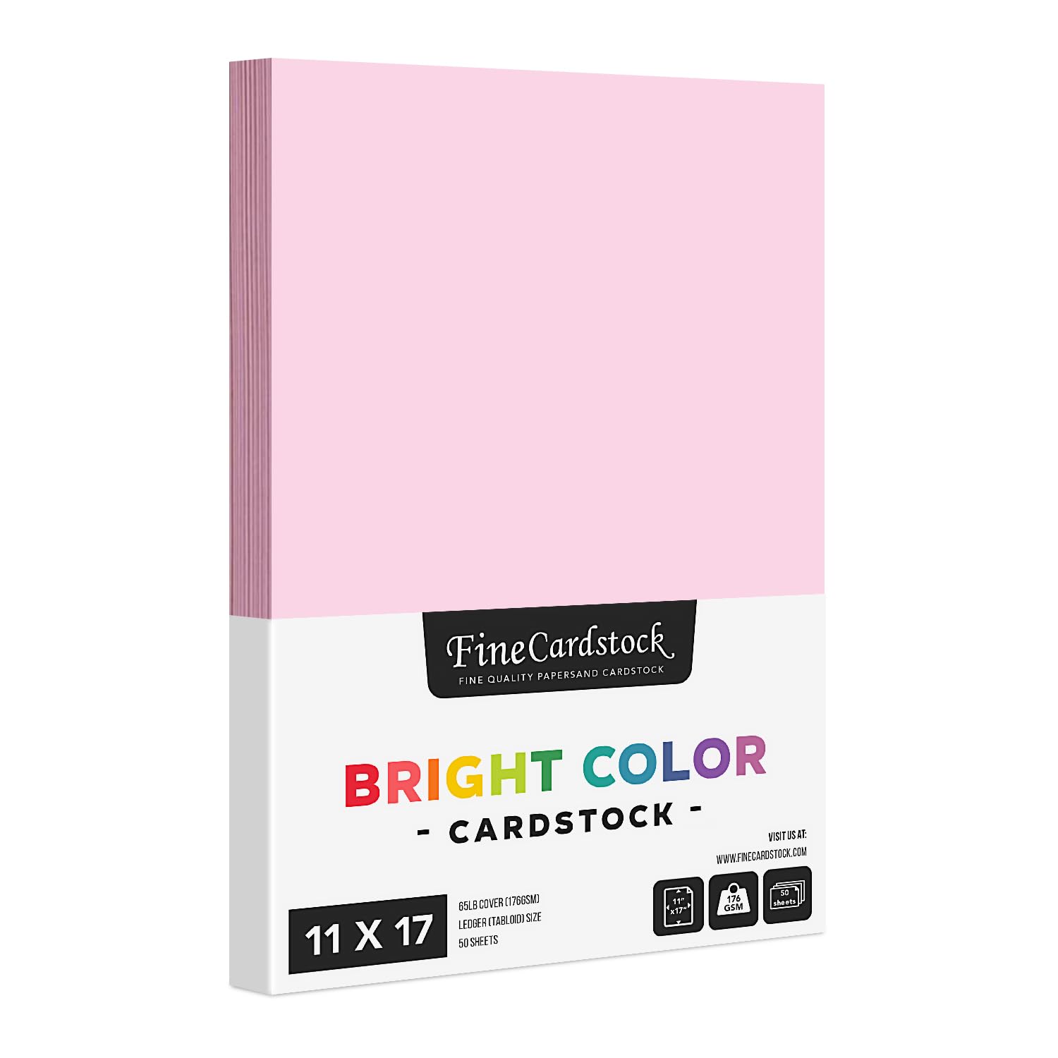 Premium Colored Card Stock Paper - 50 Sheets, 65-lb Thick Cardstock for Scrapbooking, Invitations & DIY Projects | Acid-Free, Lignin-Free | 11