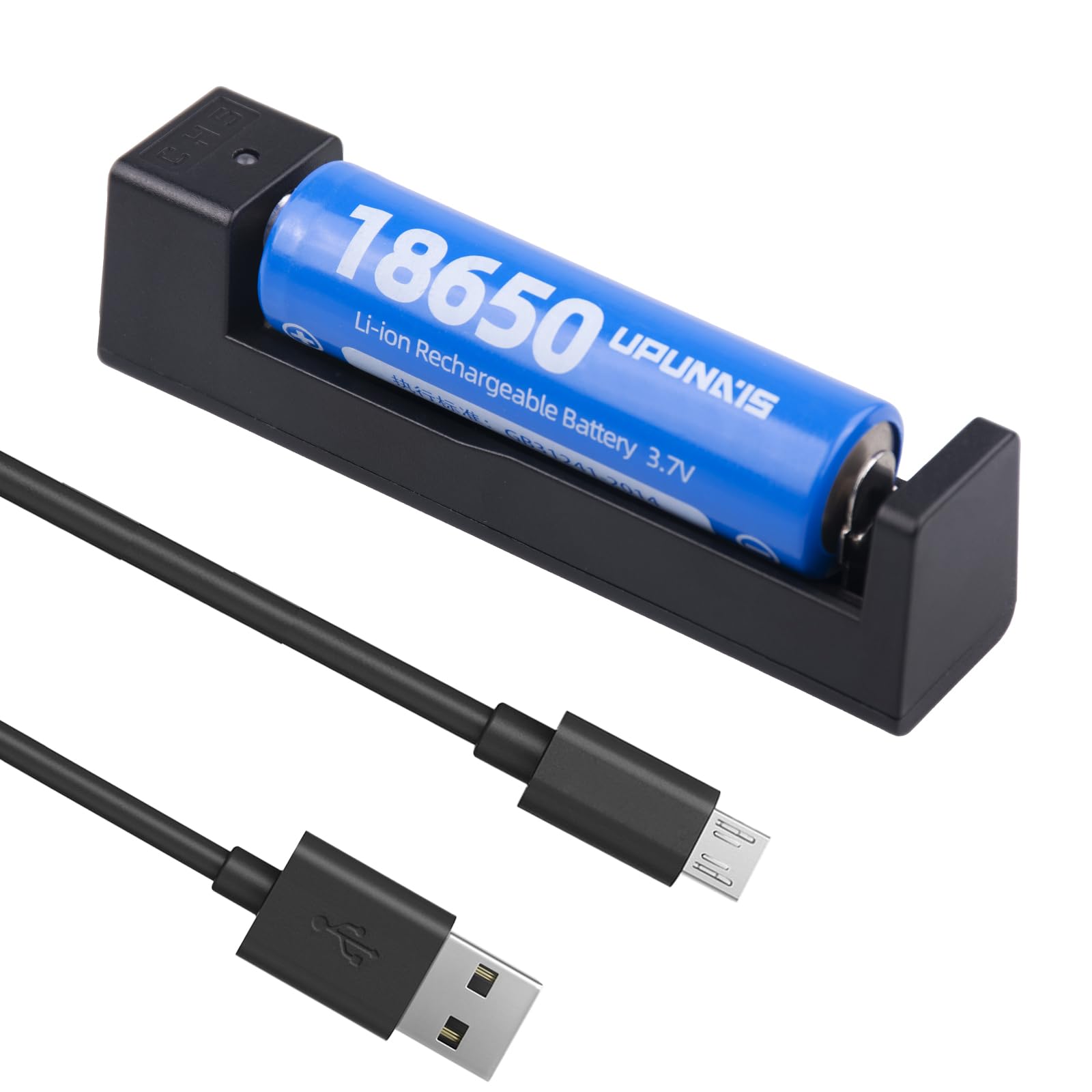 18650 Battery Charger - Universal USB Single Slot Li-ion Charger for 18650, 20700, 10440, 14500, 18500, 16340, 17500 Rechargeable Batteries (Battery Not Included) - Perfect for Flashlights, Vape Mods, and Electronic Devices