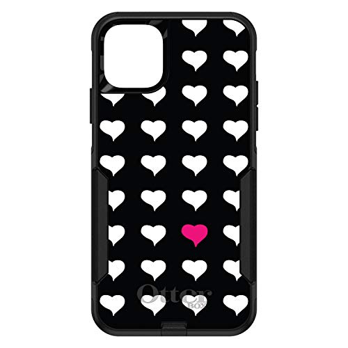 Pink White Black Repeating Hearts On Black Case