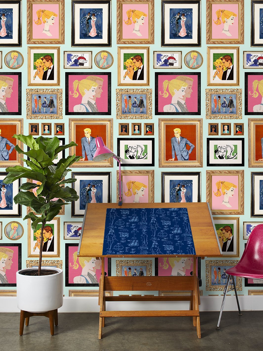 Barbie™ Robins Egg Illustrated Wallpaper - Premium Gallery Walls Decor for Living Room, Bedroom & Nursery