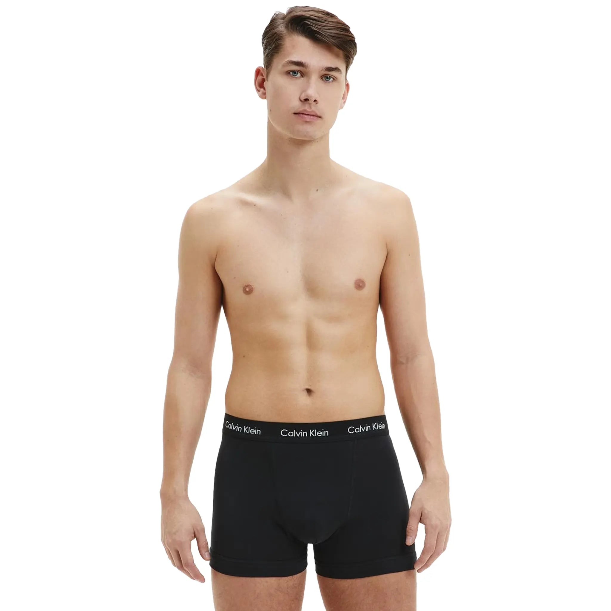 Calvin Klein Men's Cotton Stretch Boxer Briefs 3-Pack - Soft Black Underwear for Everyday Comfort & Lounge Wear