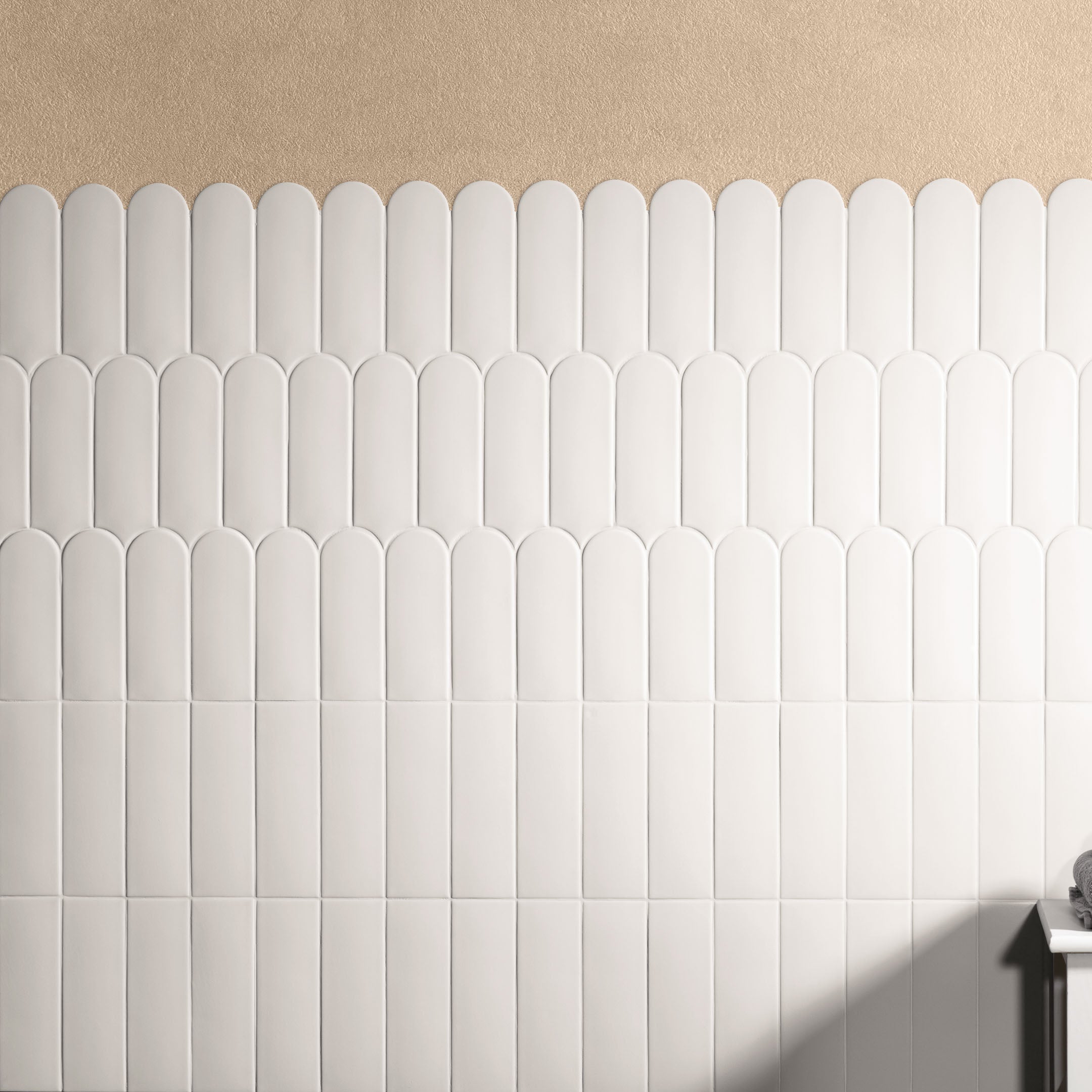 Fish Scale Pattern Parry Airy Sarina Wall Tile - Natural & Elegant Ceramic Tiles for Bathroom, Kitchen Backsplash, and Living Room Accent Wall