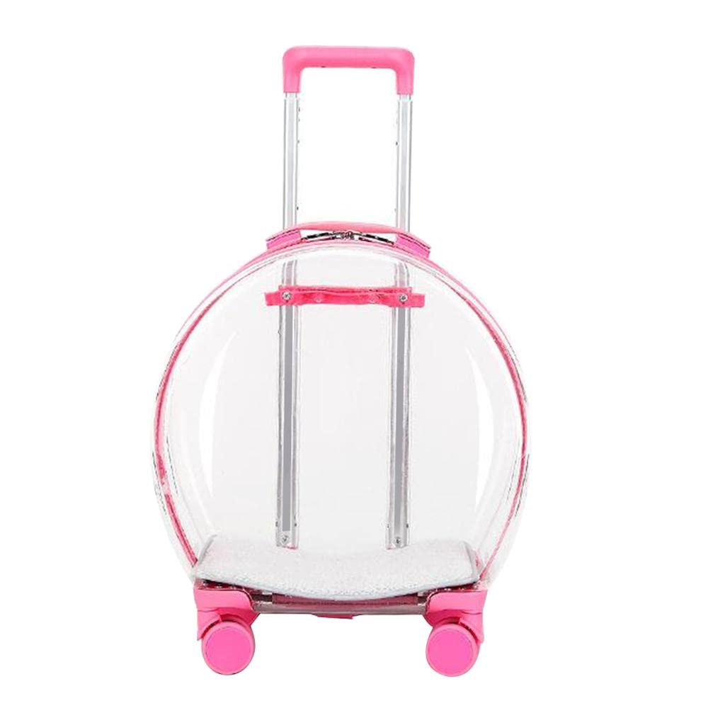 Enakshi Portable Pet Carrier Backpack - Astronaut Design Trolley Travel Cat & Dog Carrier Bag in Pink | Durable Pet Supplies for Small Animals | Perfect for Air Travel, Hiking & Outdoor Adventures