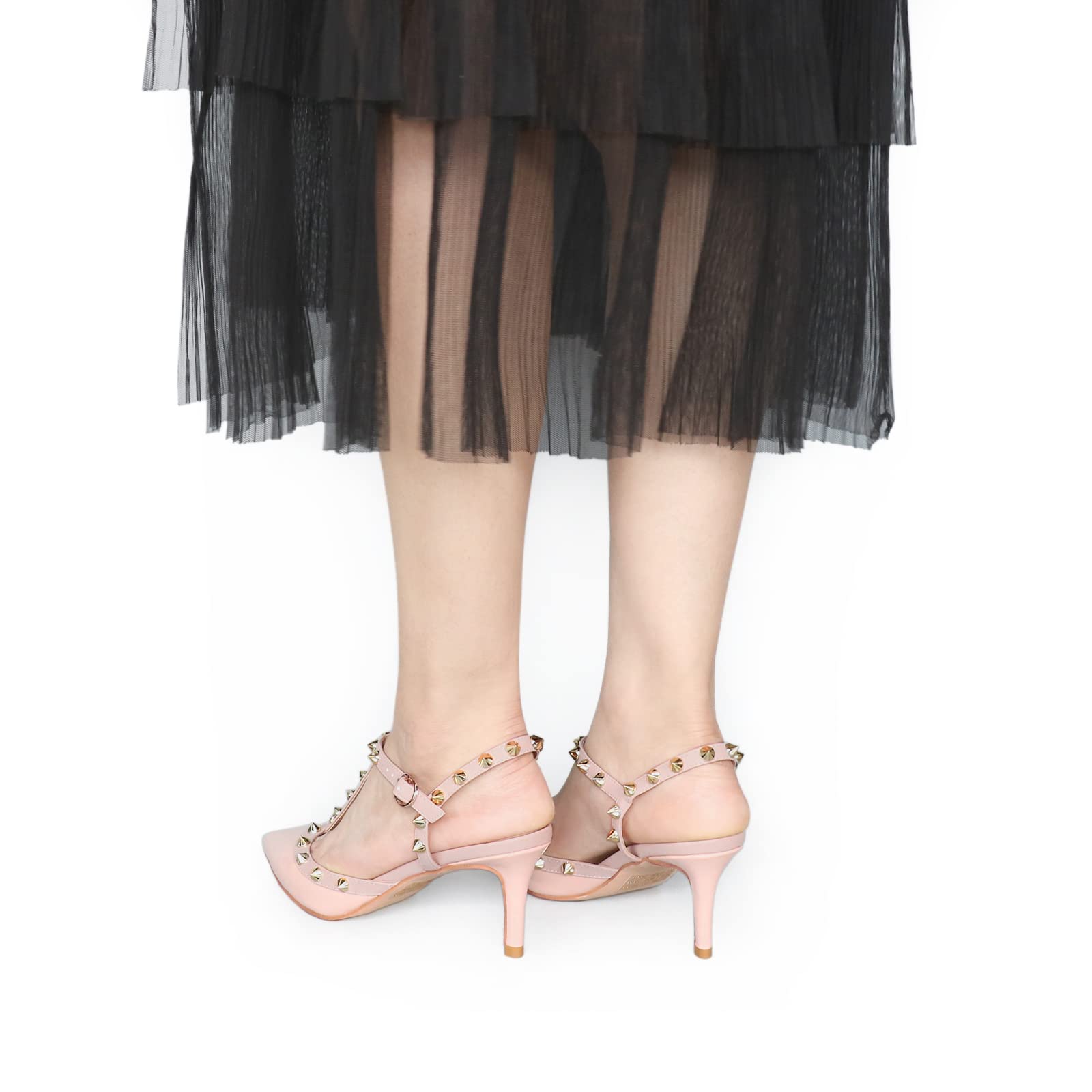 Women's Strappy Kitten Heel Sandals - Slingback Closed Toe Pumps | Perfect for Office, Weddings & Summer Outfits