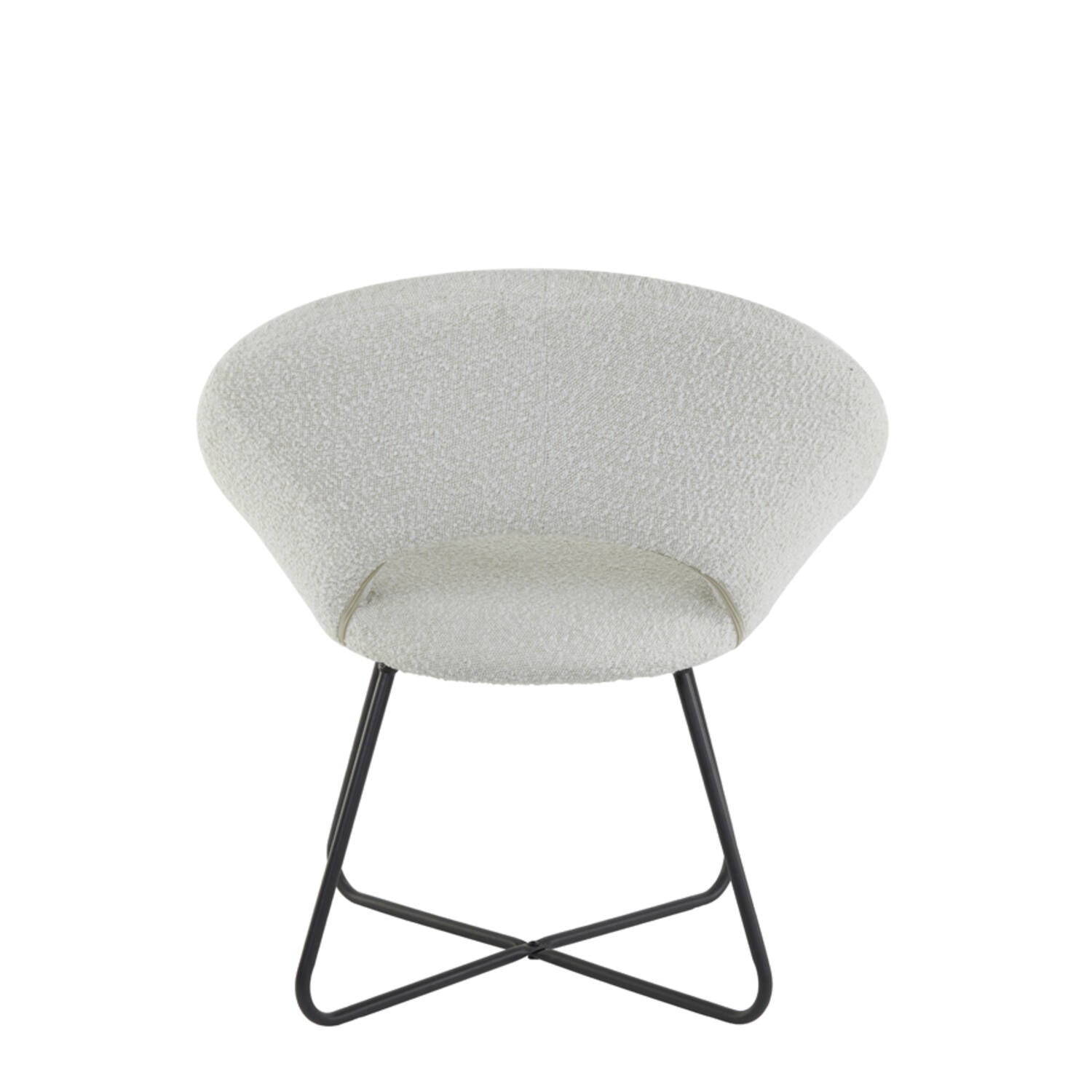 Antony Chair - Bouclé Cream Finish Upholstered Accent Chair for Living Room, Bedroom & Office - Modern Comfortable Seating for Home Decor